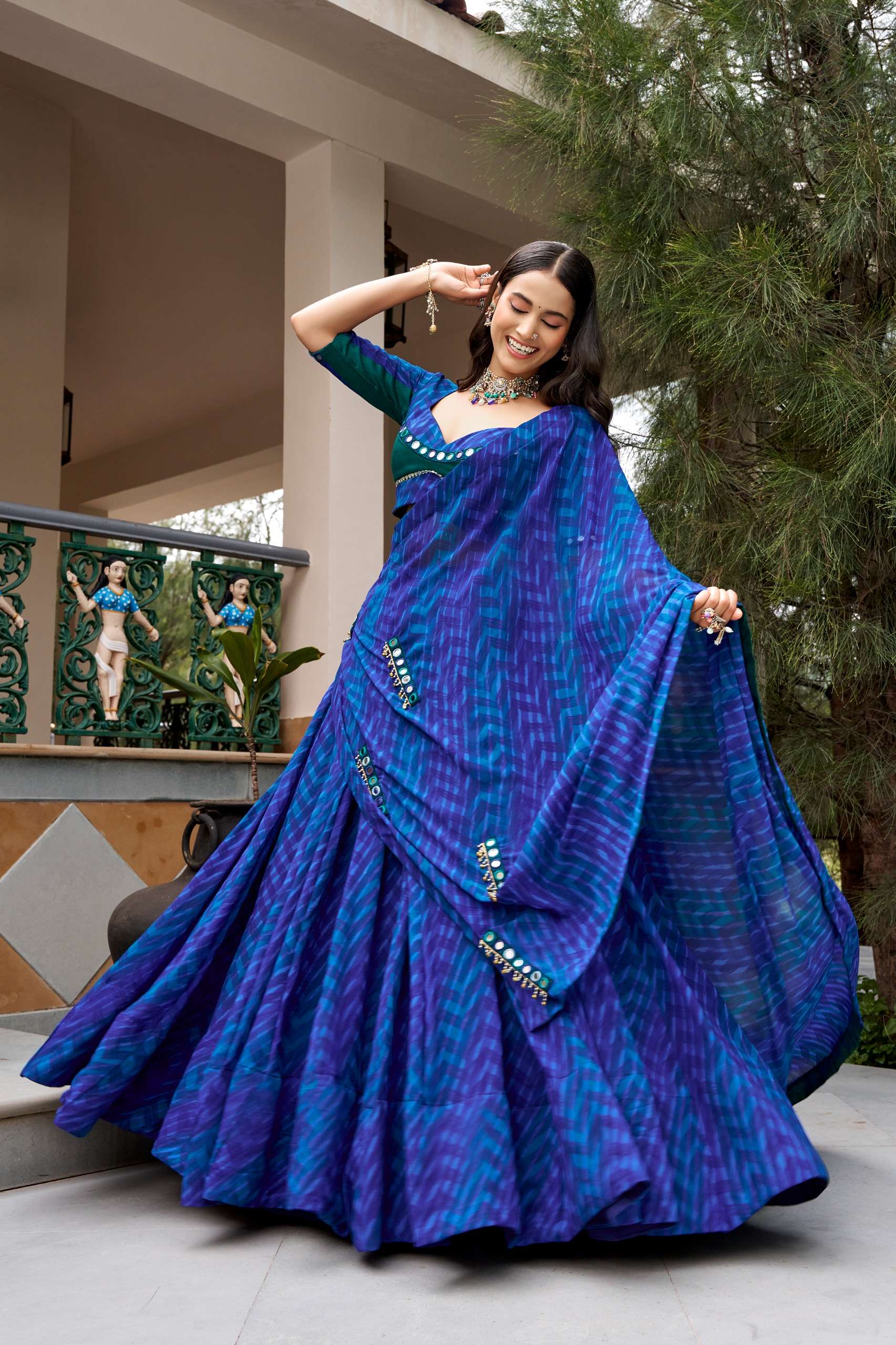 NAVRATRI WEAR MORBANI THIS ELEGANT GEORGETTE FANCY FABRIC LEHENGA CHOLI BRING SUPPLIER IN SURAT 1740