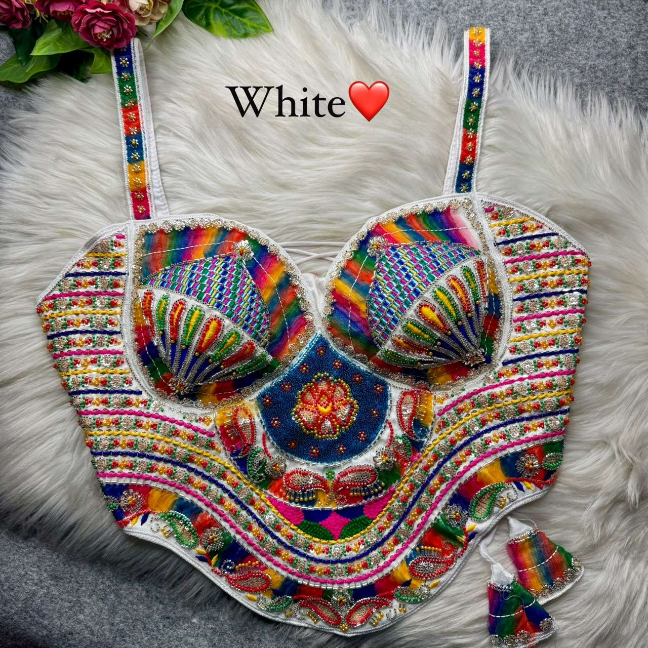 NAVRATRI WEAR RIBBON CORSET STYLE BLOUSE WHOLESALE IN SURAT