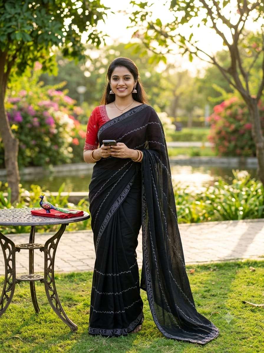 New Arrivals Pure and Soft Chinnon fabric with Siroski Work on Saree wholesale in surat