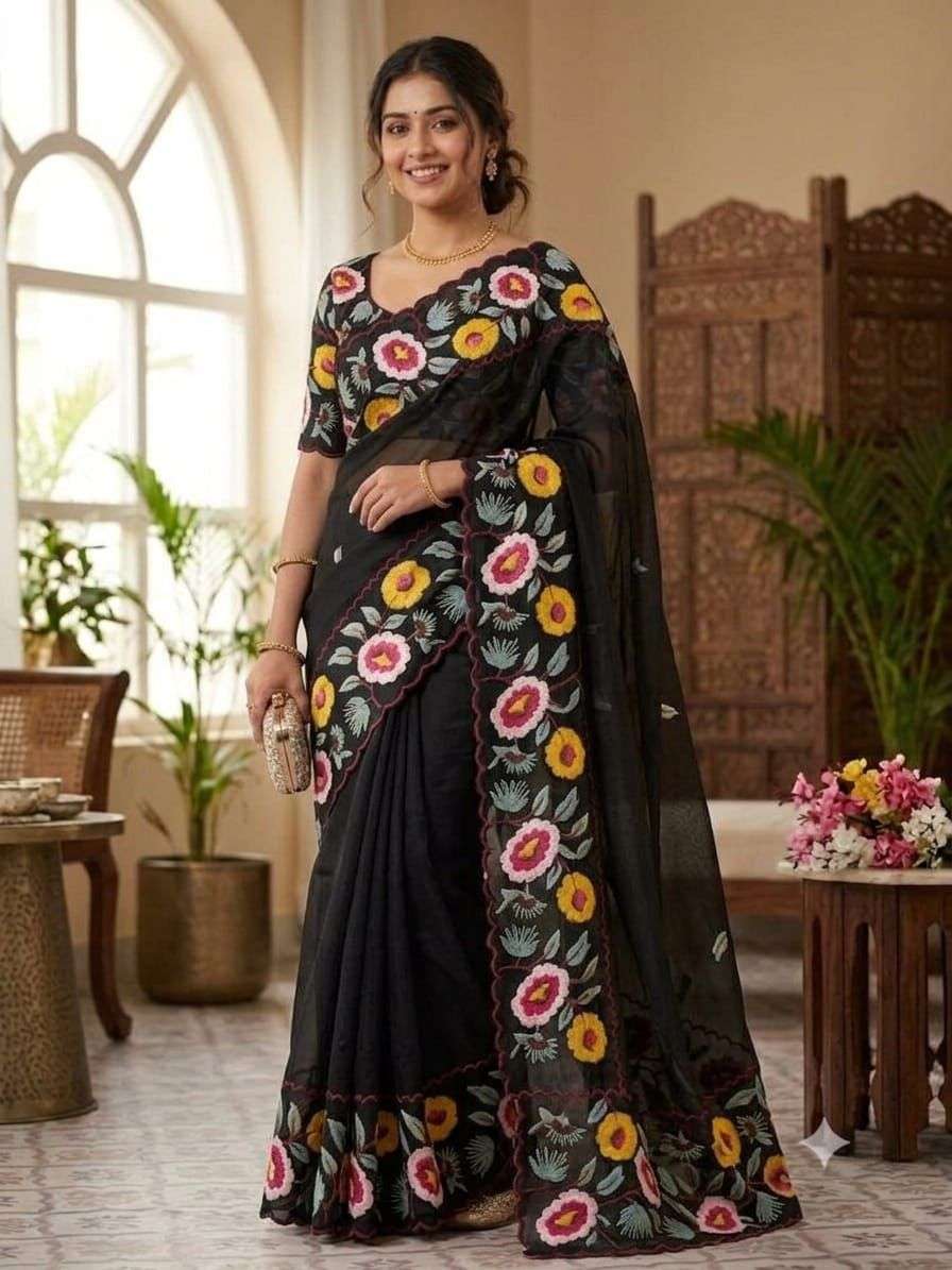 New Bollywood Super Soft and fancy Crunchy Chiffon fabric saree wholesale in surat Mp 807 