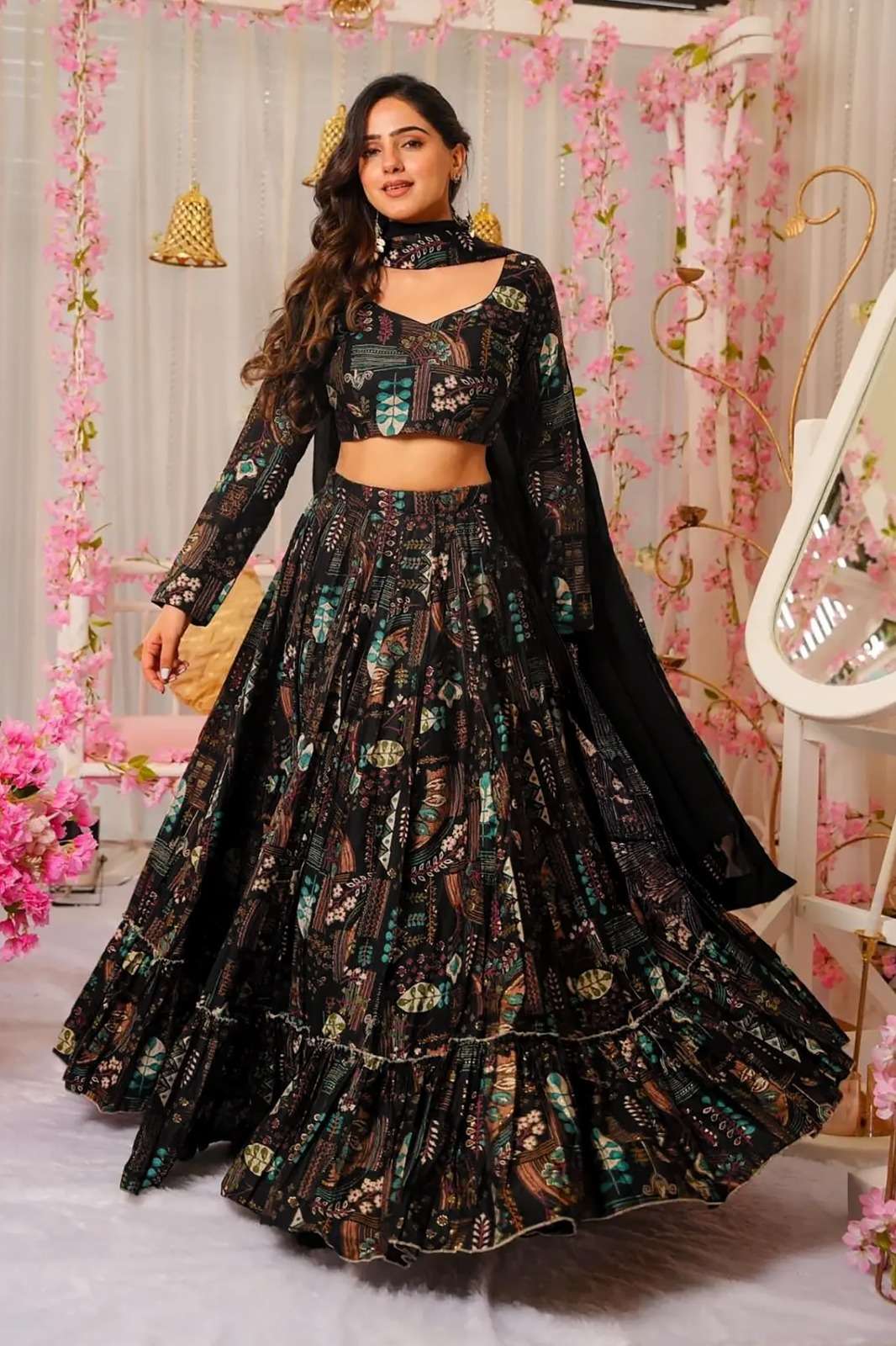 NEW LAUNCH PURPLE CREATION INARA VOL 2 CHINON FABRIC LEHENGA CHOLI RESELLER IN SURAT