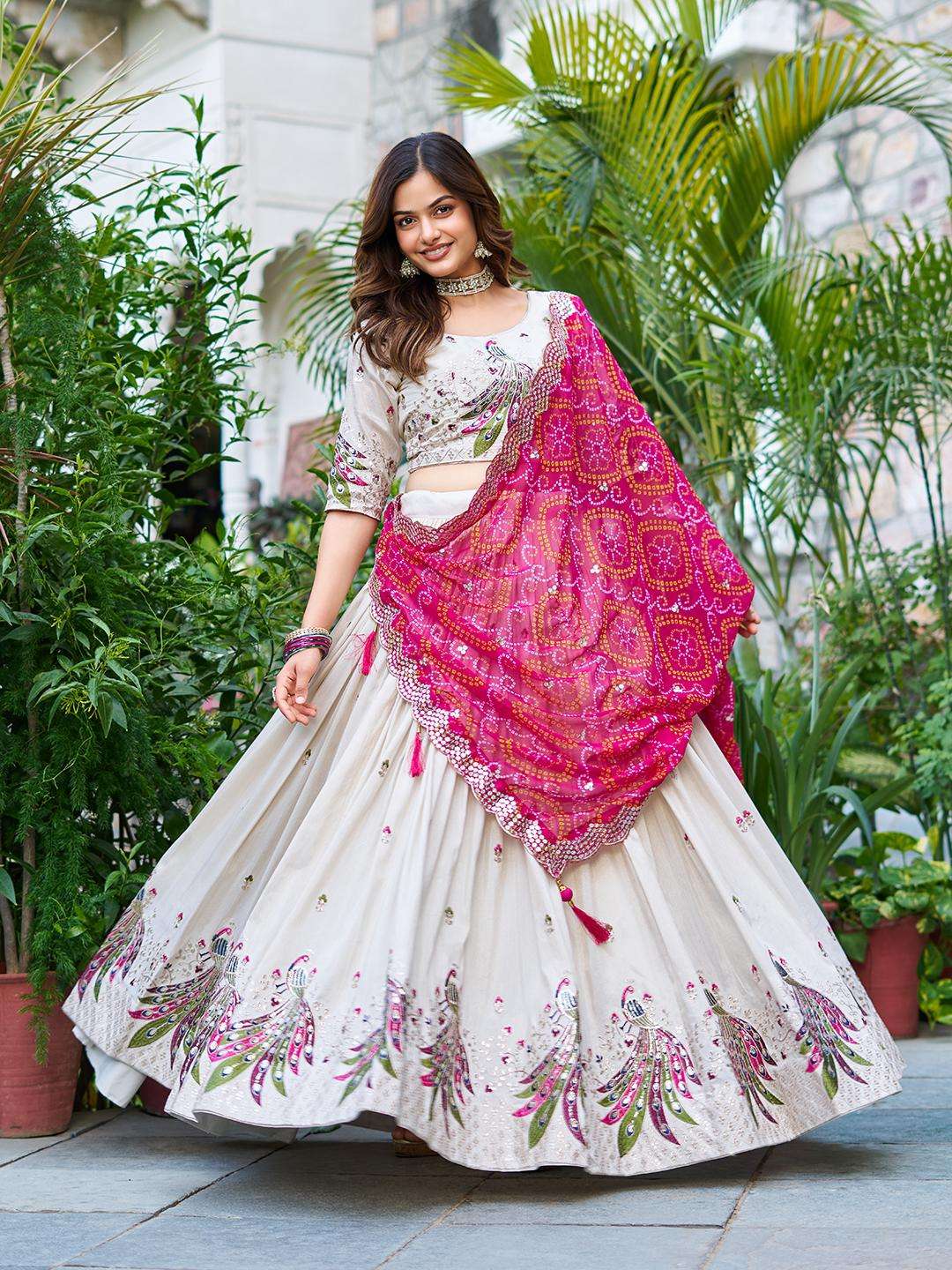 New Launching Festival  Pure Tissue silk fabric Lehenga Choli Wholesale in surat 102