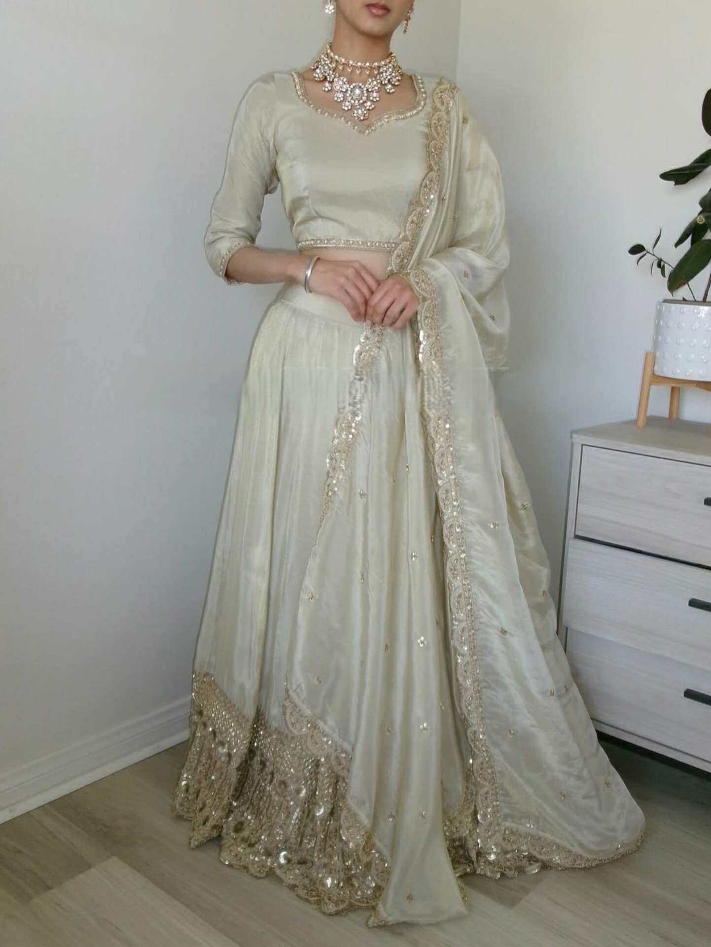 New Launching wedding wear neutral crep silk fabric Lehenga Choli reseller in surat Md 3037 