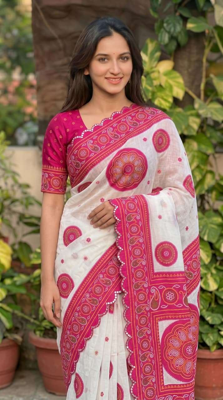 New Super Hit and Plain Linen fancy fabric saree with  Digital Print on saree wholesale in surat MG407