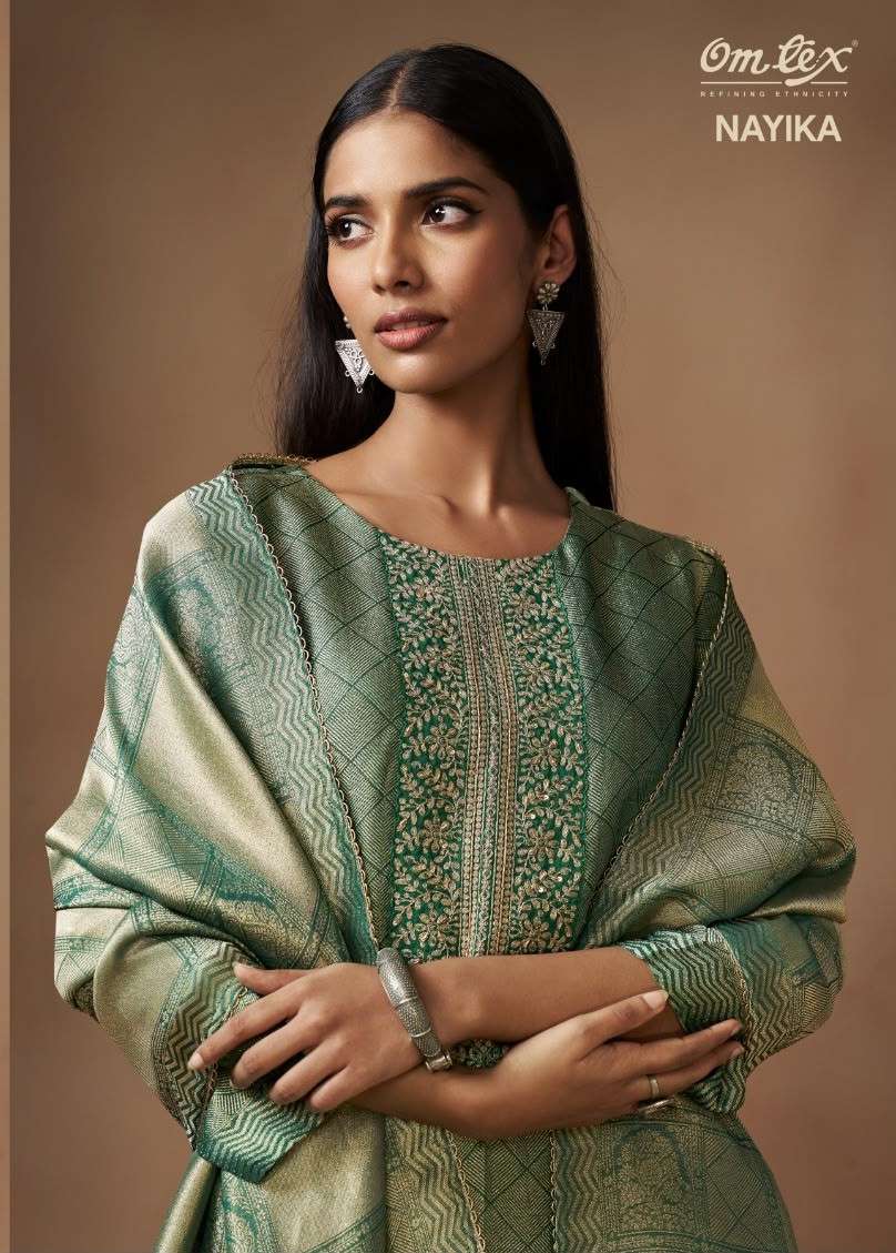 OMTEX NAYIKA GIRAFFE SILK JACQUARD HANDWORK SALWAR KAMEEZ RICH LOOK WHOLESALER 