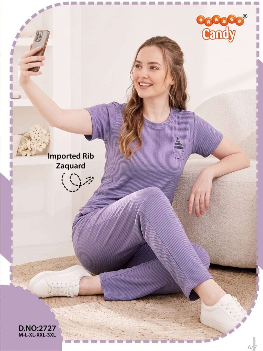 ORANGE CANDY 2727 TENCIL CORD SET NIGHT SUIT FOR WOMEN COLLECTION WHOLESALE