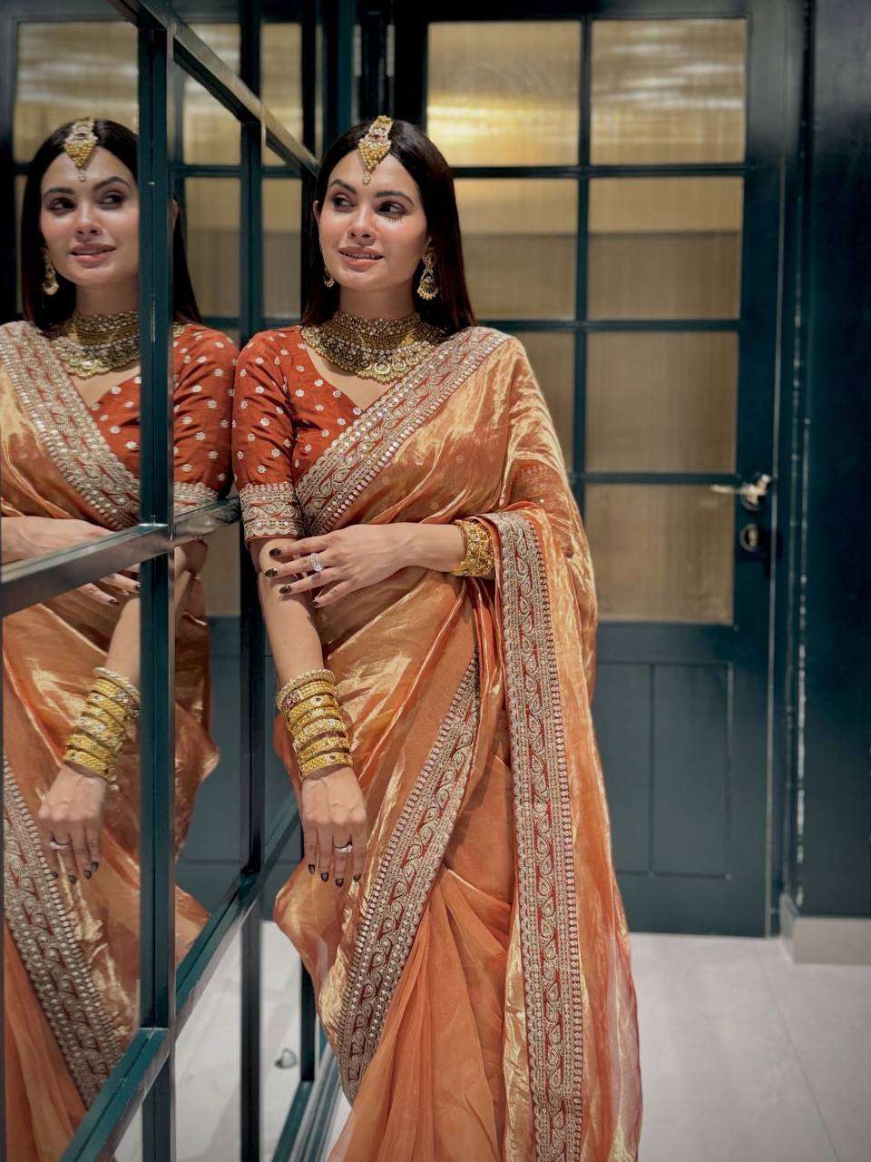 Party wear Soft and pure NC Twill fabric saree wholesale in surat 5561