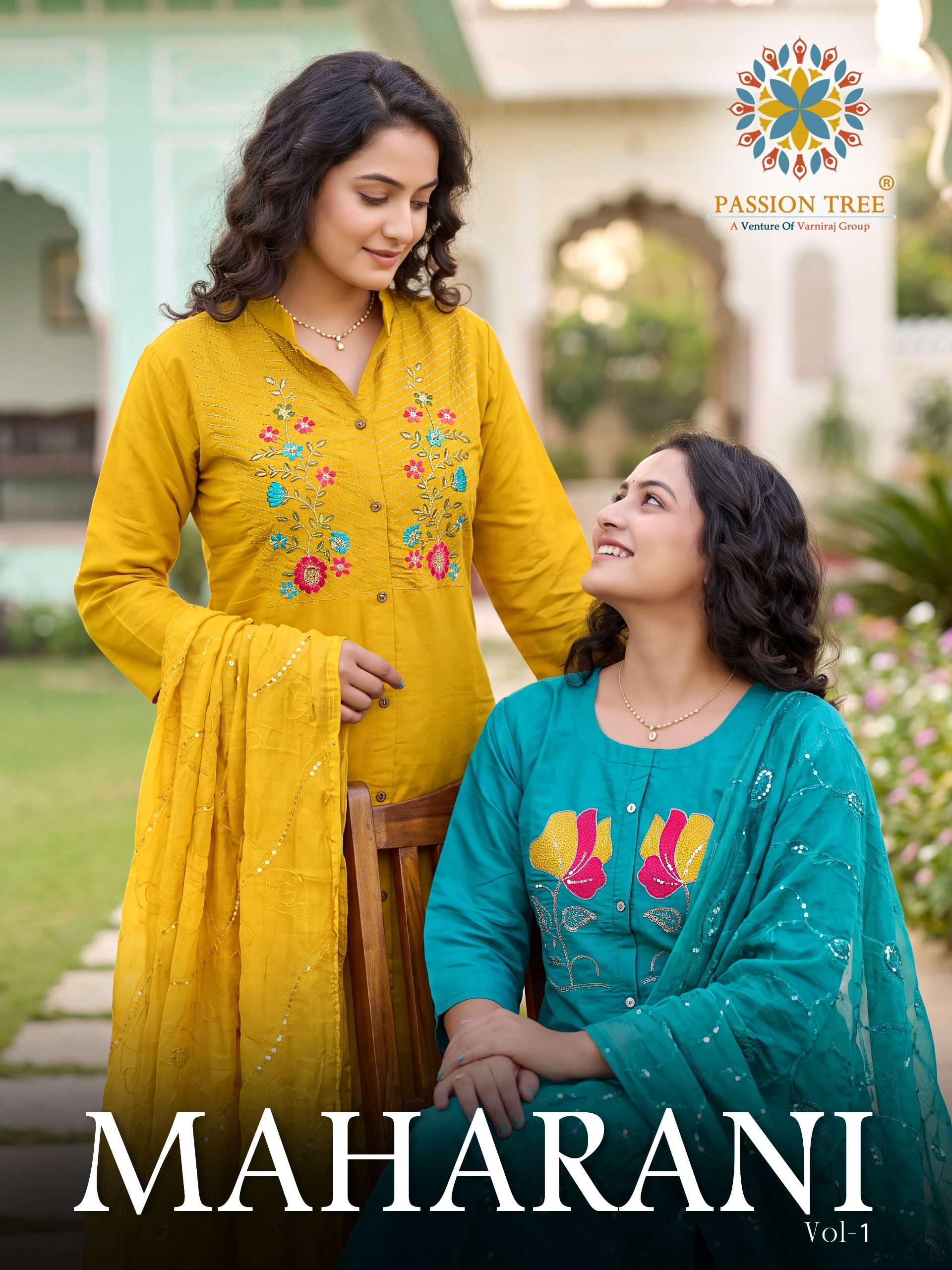 PASSION TREE MAHARANI VOL 1 SILK WITH INNER A LINE KURTI WITH PLAZZO & DUPATTA SUPPLIER
