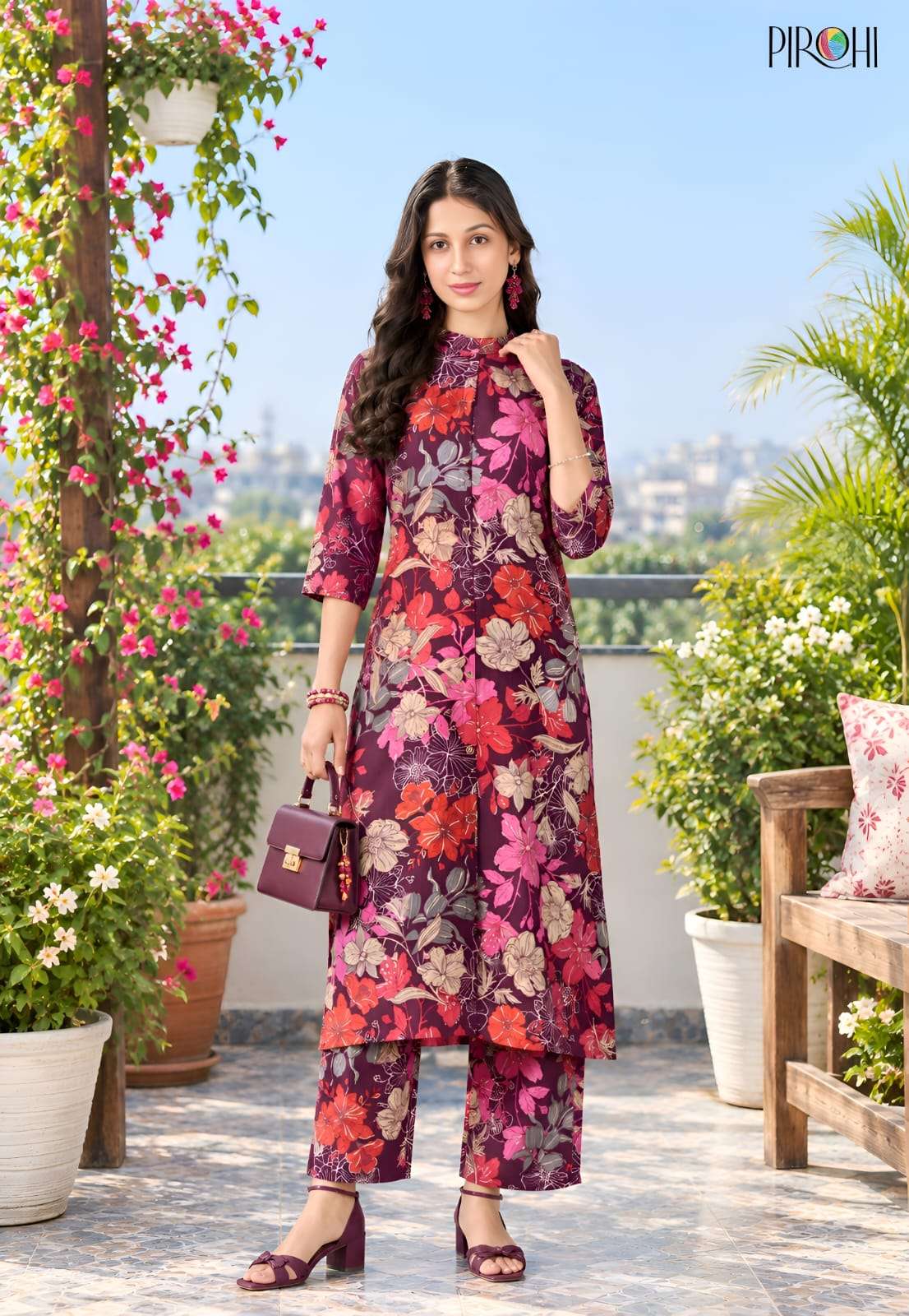 PIROHI KIMORA VISCOSE PRINT CORD SET FOR WOMEN GUJARATIS DAILY WEAR SUPPLIER