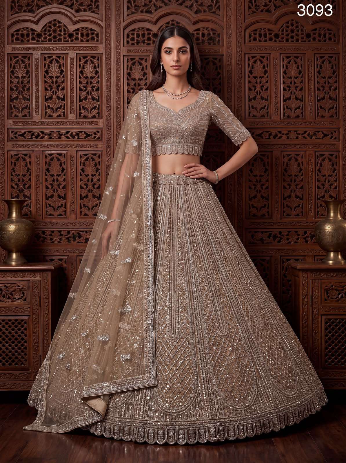 Premium Net fabric with beautiful and Designer Reception We...
