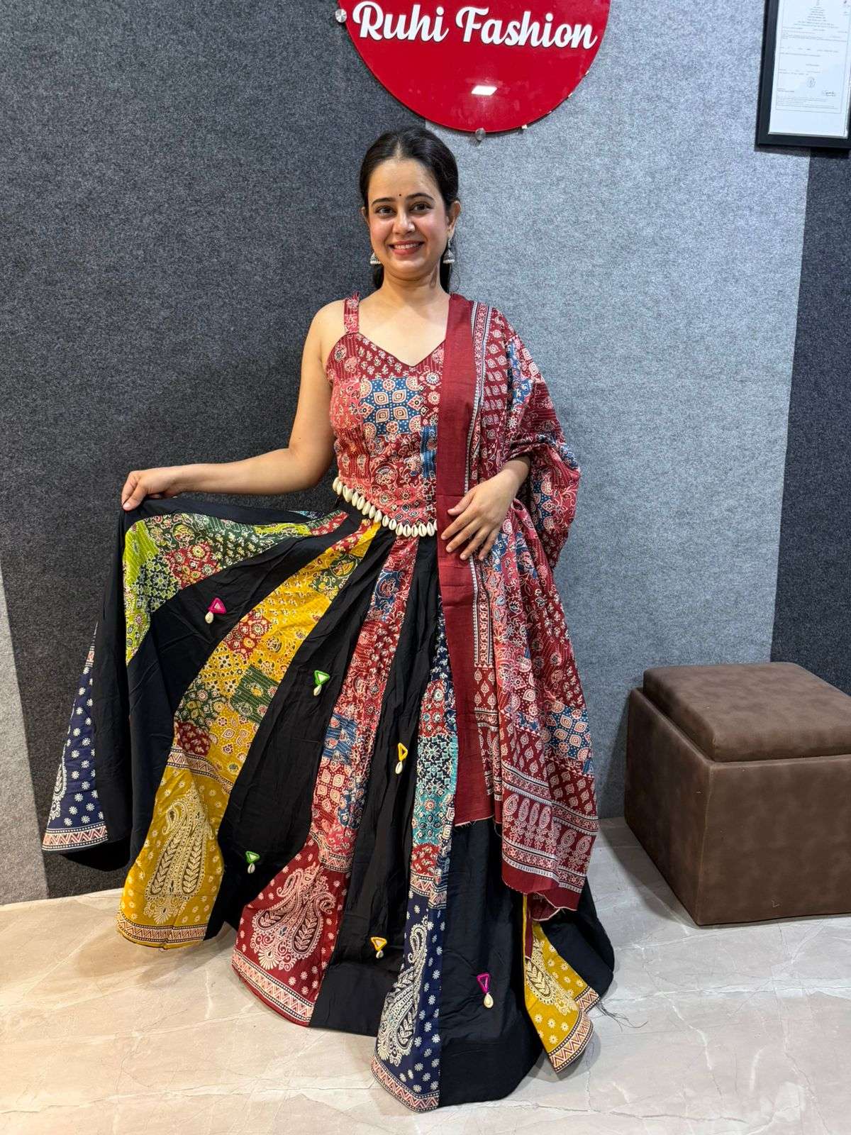 Presenting Navratri wear best collection for Khadi cotton fancy fabric Lehenga Choli wholesale in surat