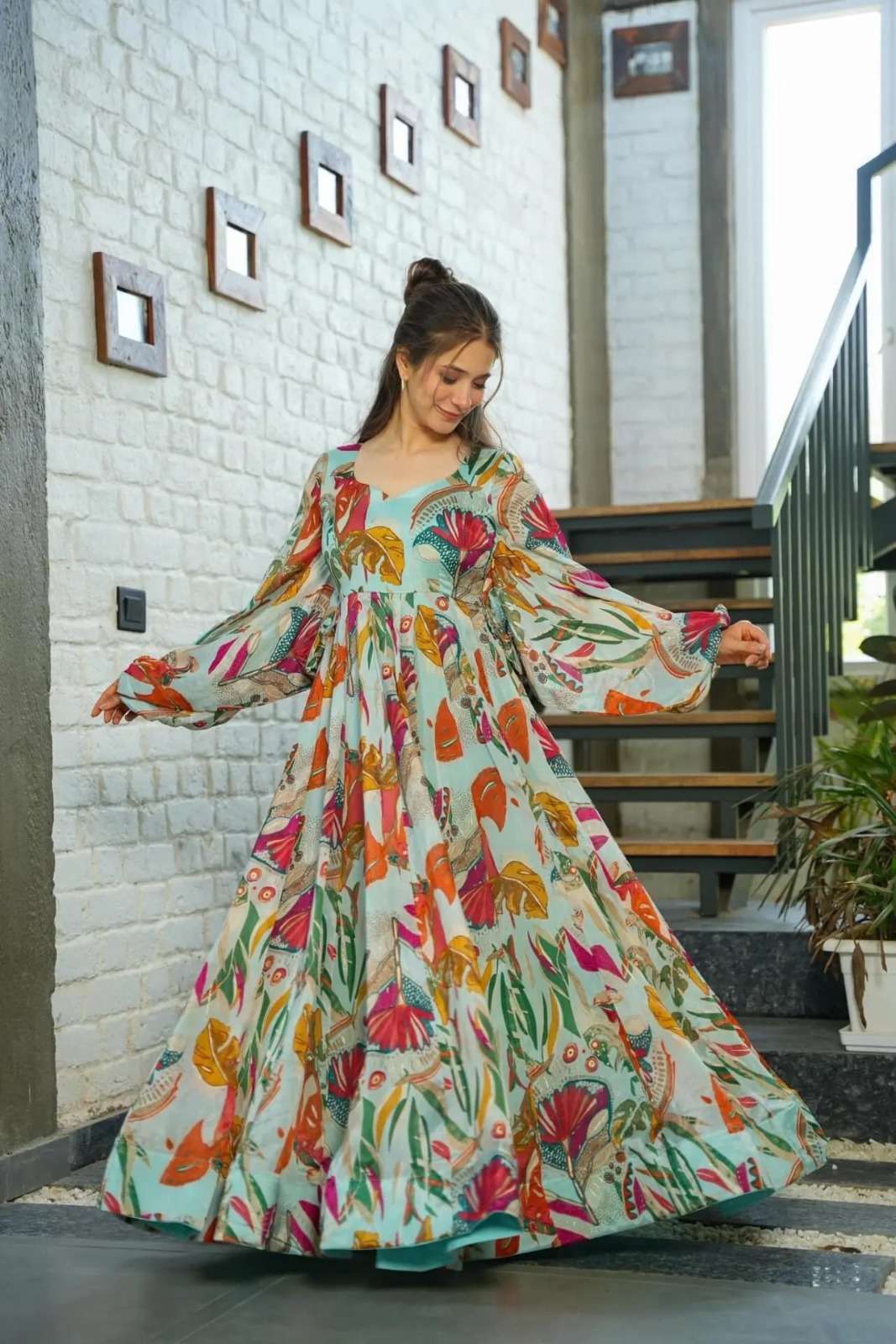 PURPLE CREATION CLORA VOL 4 AIR TEX CHINON GHER LONG KURTI PARTY WEAR TREND WEAR SURAT