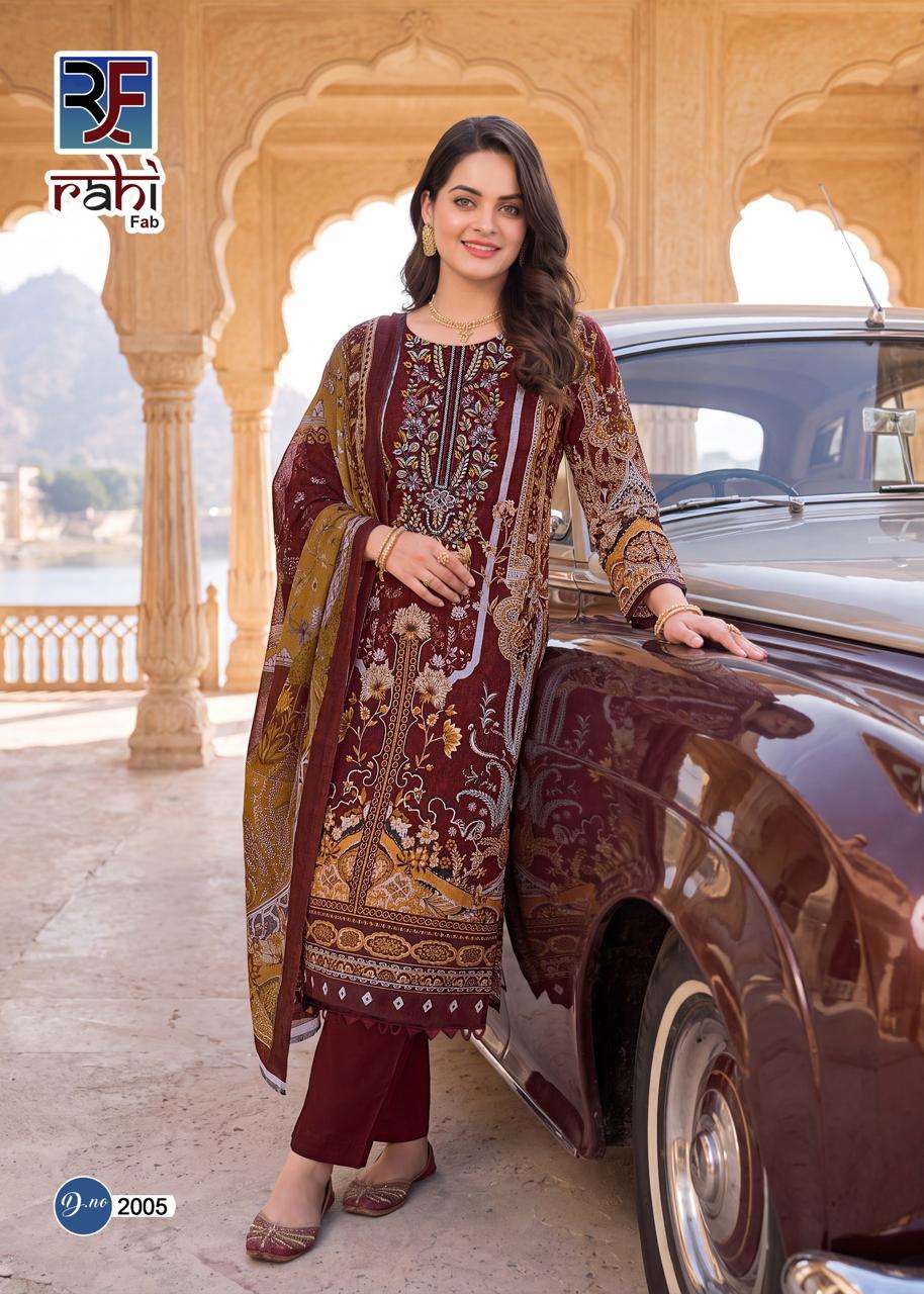 RAHI FAB RED ORCHID VOL 2 PURE COTTON SELF EMBROIDERY SALWAR KAMEEZ COLLECTION DEALER