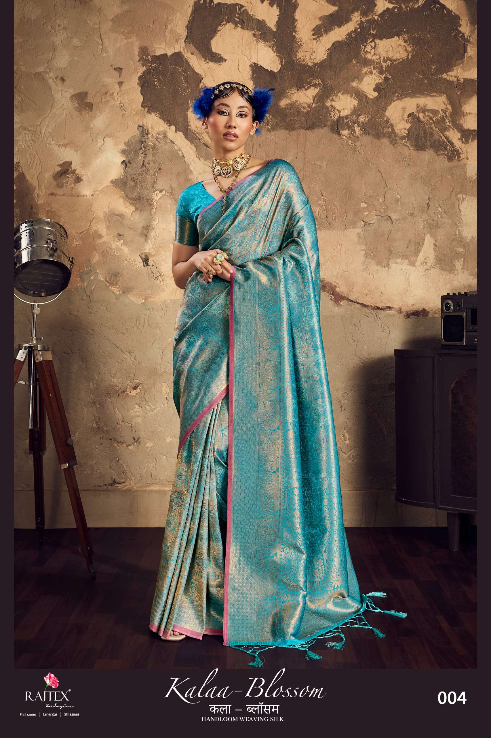  Rajtex Kalaa blossom 001 To 006 super Silk fabric With beautiful Handloom Weaving Saree wholesale in surat