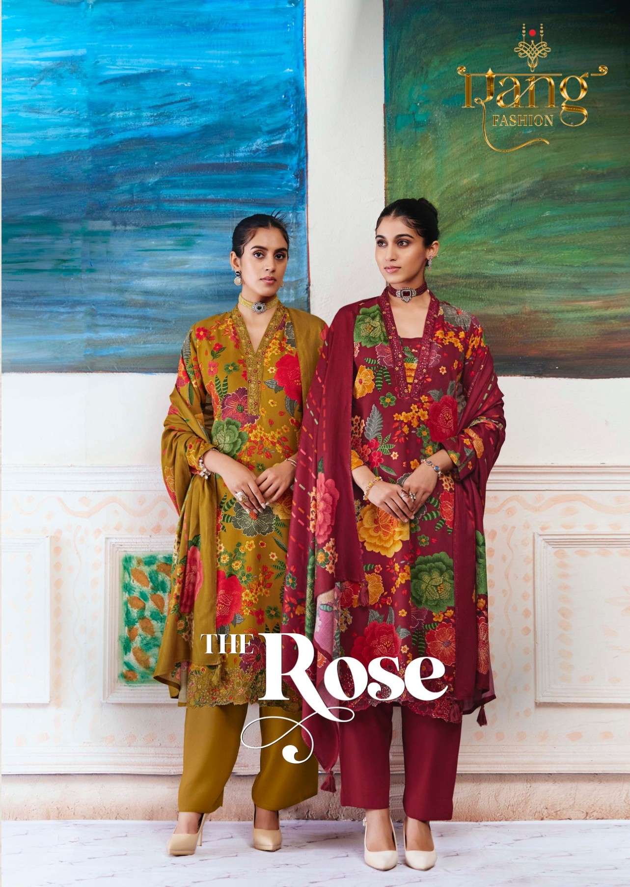 RANGATI PRINTS THE ROSE PASHMINA DIGITAL PRINT SALWAR KAMEEZ AT WHOLESALER SURAT