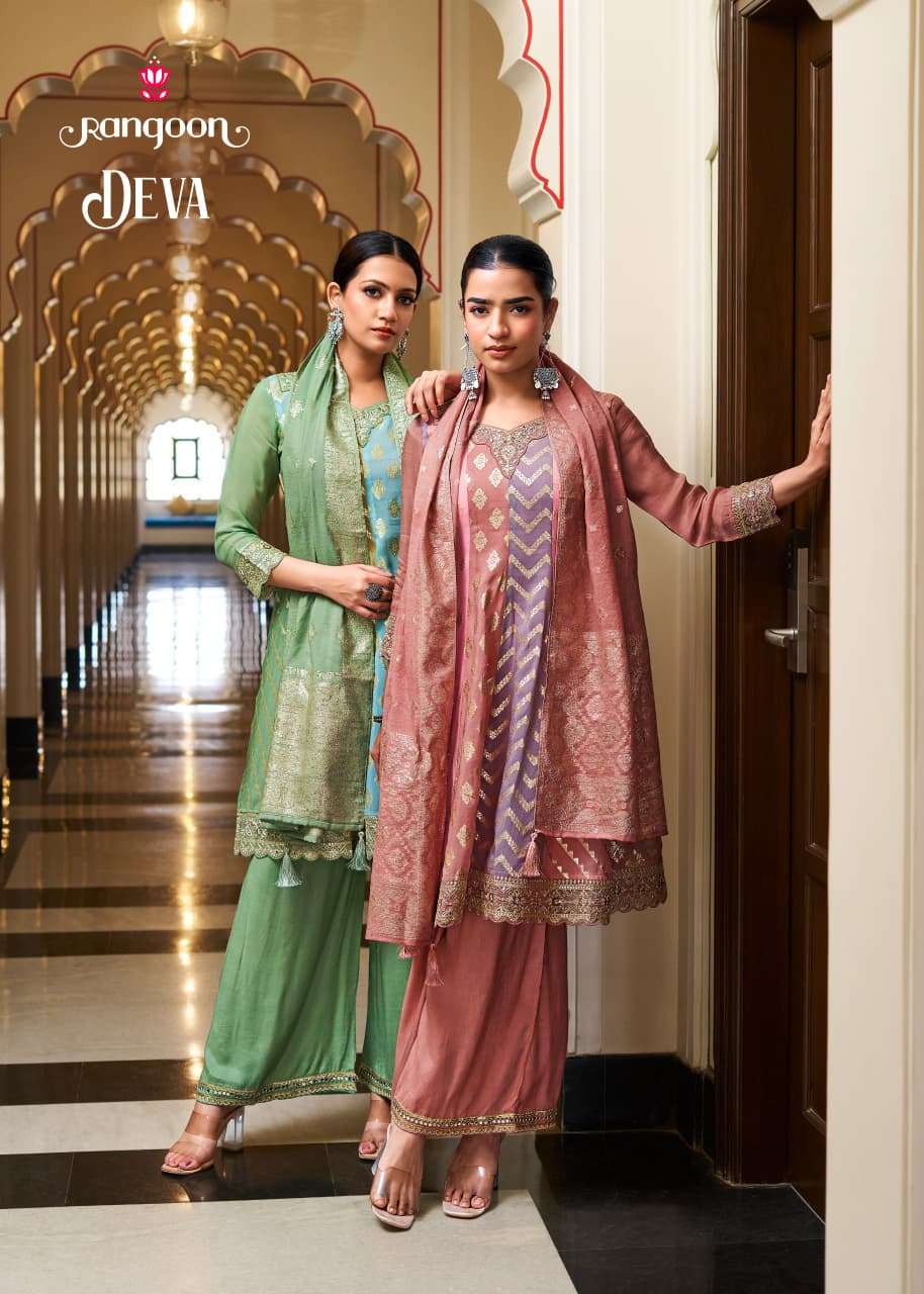 RANGOON DRVA ORGANZA JACQUARD FANCY ANARKALI STYLESUIT FESTIVAL MARKET EXPORT