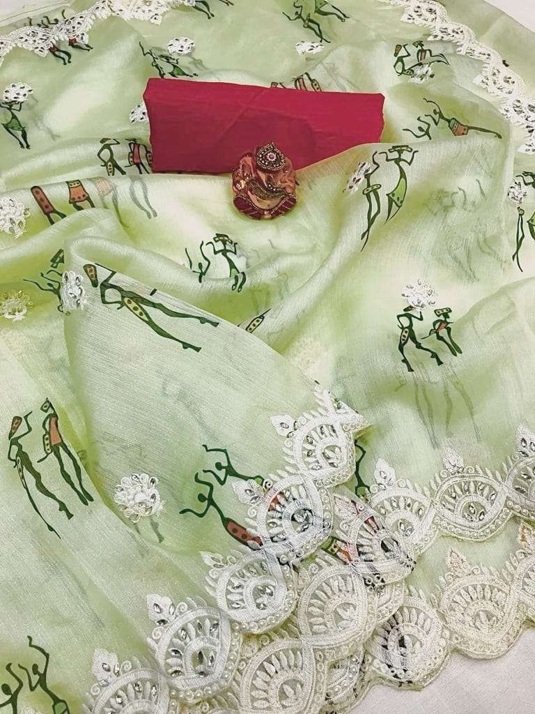RIDHAM DESIGNER UNIQUE AND SUPER SOFT ORGANZA FABRIC COLLECTION SAREE WHOLESALE IN SURAT