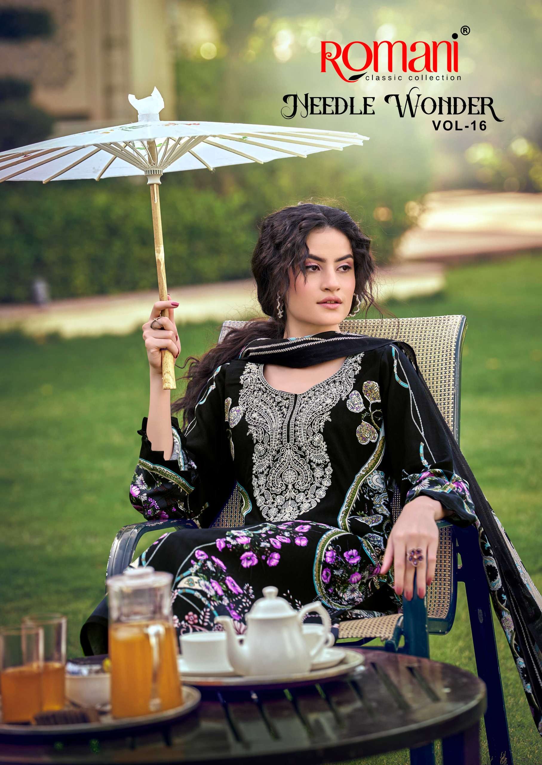 ROMANI NEEDLE WONDER VOL 16 EXCLUSIVE FESTIVAL COTTON STYLE DESIGNER SUIT WHOLESALER