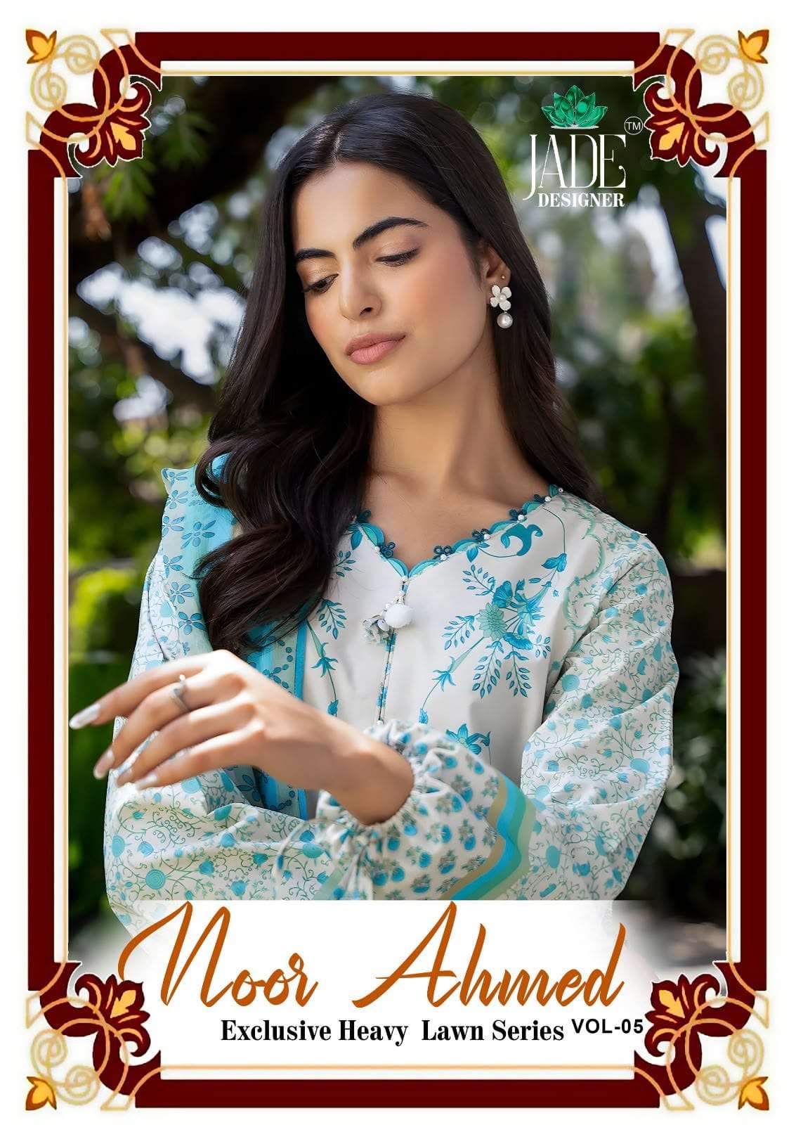 SAANVI TRENDS JADE NOOR AHMED VOL 5 LAWN COTTON KARACHI PRINT SUIT LADIES RESELLER