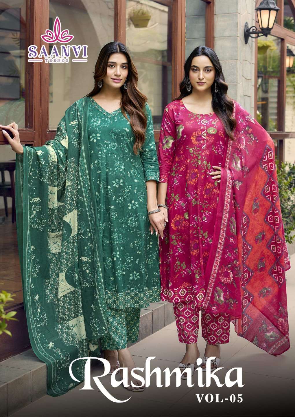 SAANVI TRENDS RASHMIKA VOL 5 READYMADE ANARKALI CATALOGE SUIT FESTIVAL DAYS DEALER 