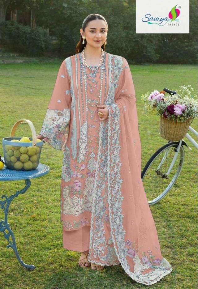 SANIYA TRENDZ 1012 COTTON WITH CHIKANKARI DESIGN PAKISTANI DRESS EID COLLECTION