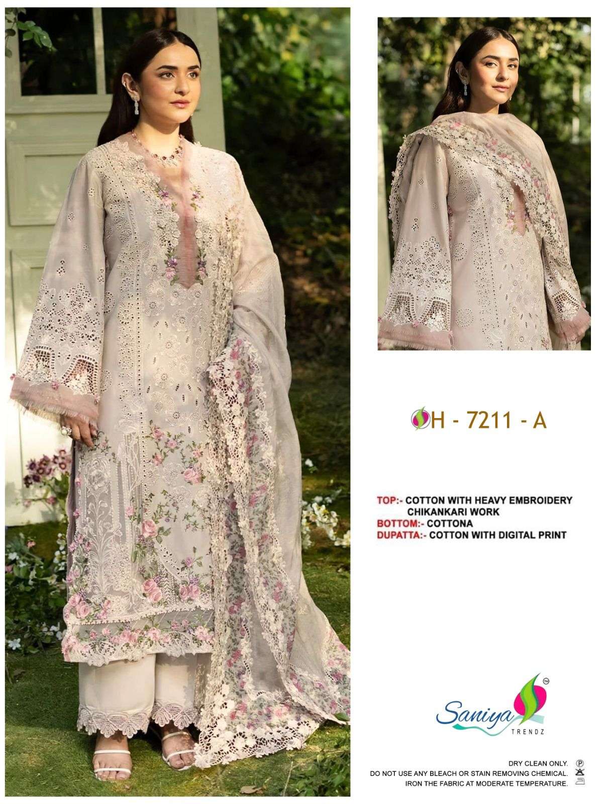 SANIYA TRENDZ NX 7211 COTTON WITH CHIKANKARI EMBROIDERED PAKISTANI DRESS TREND GEN Z SUPPLIER