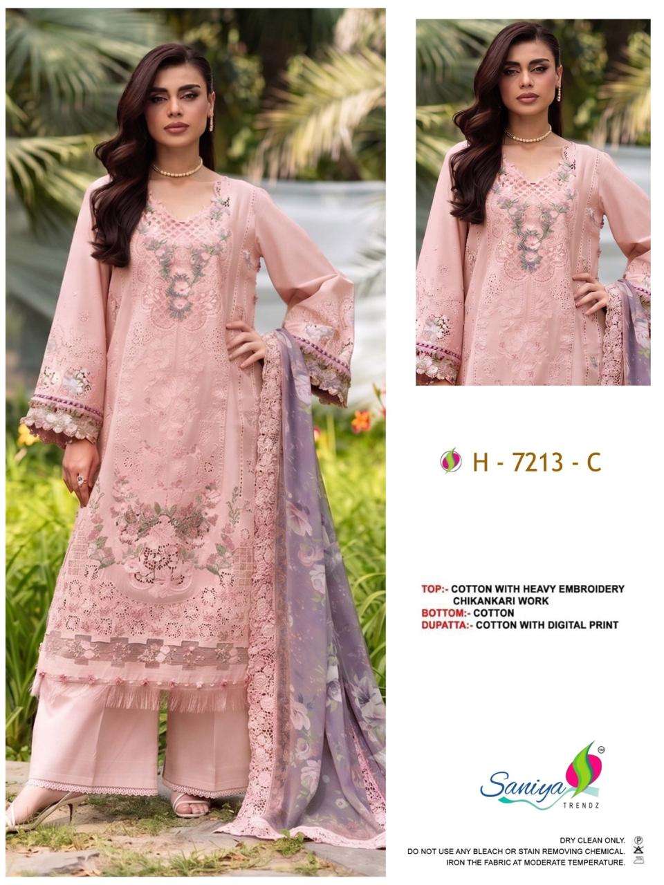 SANIYA TRENDZ NX 7213 LUXURY COTTON WITH CHIKANKARI WORK PAKISTANI ACTRESS SUIT WORLDWIDE