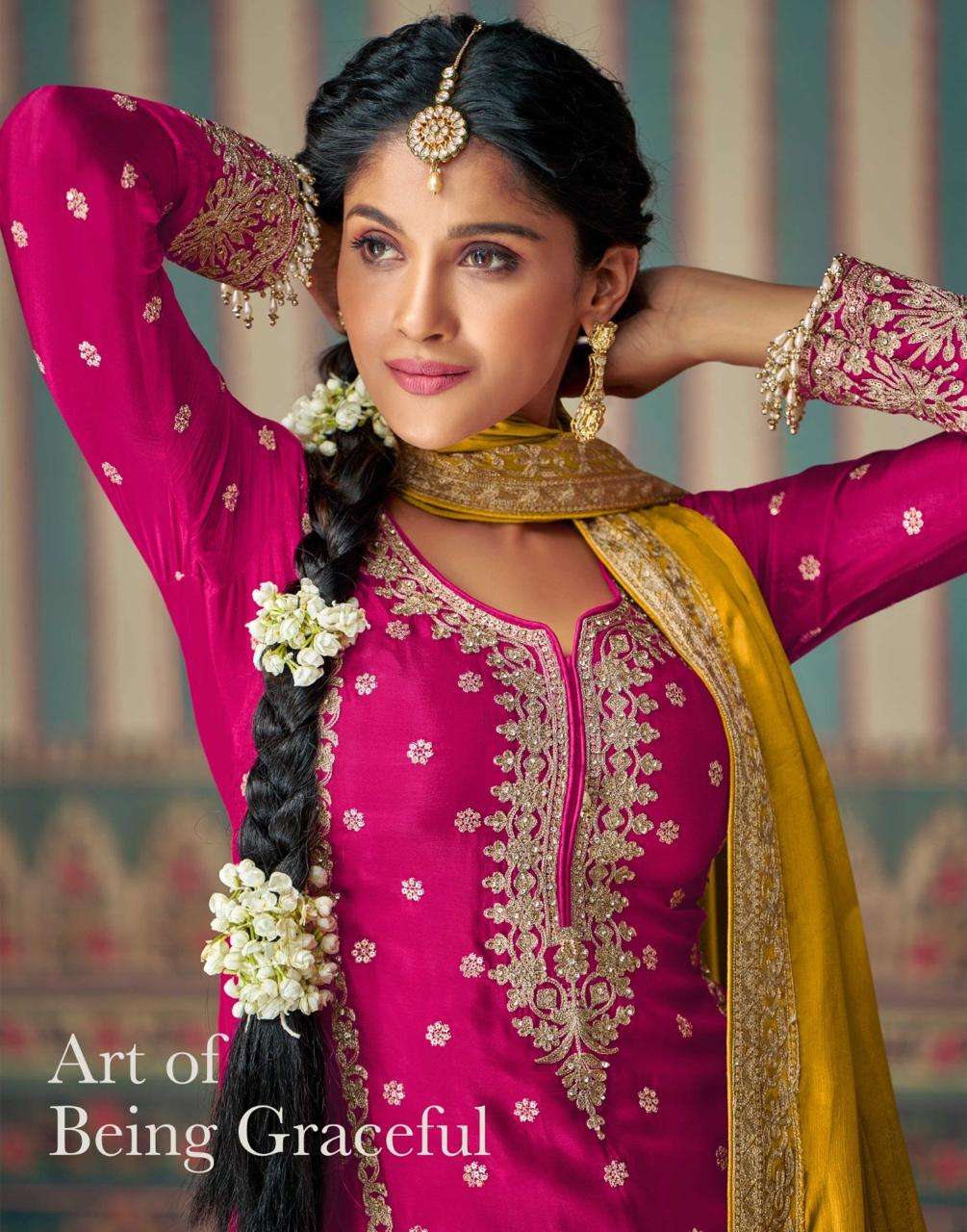 SAYURI DESIGNER MAHI PRO HEAVY LOOK EMBROIDERED WORK SHARARA SUIT FOR SHADI TREND SHOP