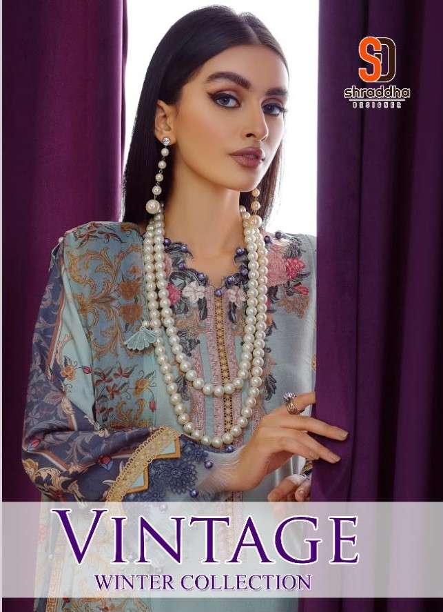 SHARADDHA DESIGNER VINTAGE WINTER COLLECTION PASMINA PRINTED PAKISTANI SUIT WHOLESALER