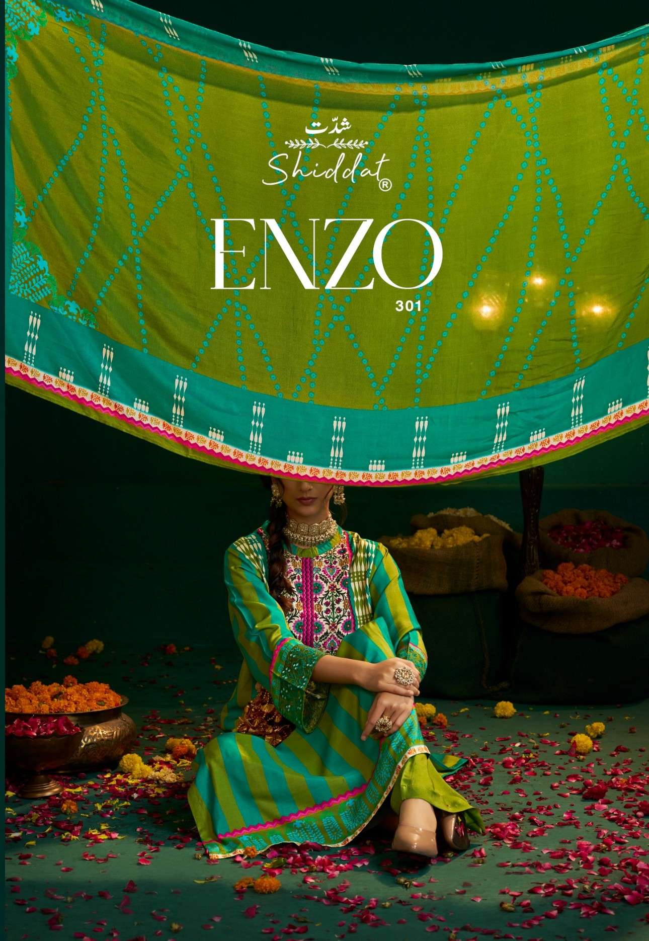 SHIDDAT ENZO 301 WITH DIGITAL PRINTED MADE OF VISCOSE MUSLIN FANCY FABRIC WHOLESALE IN SURAT