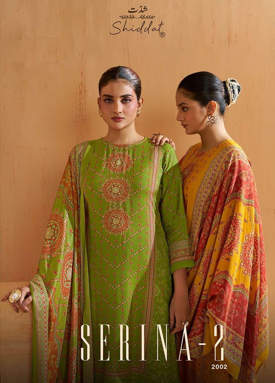 SHIDDAT SERINA 2 2002 MUSLIN WITH MIRROR WORK UNSTITCH SUIT FESTIVAL WHOLESALER 