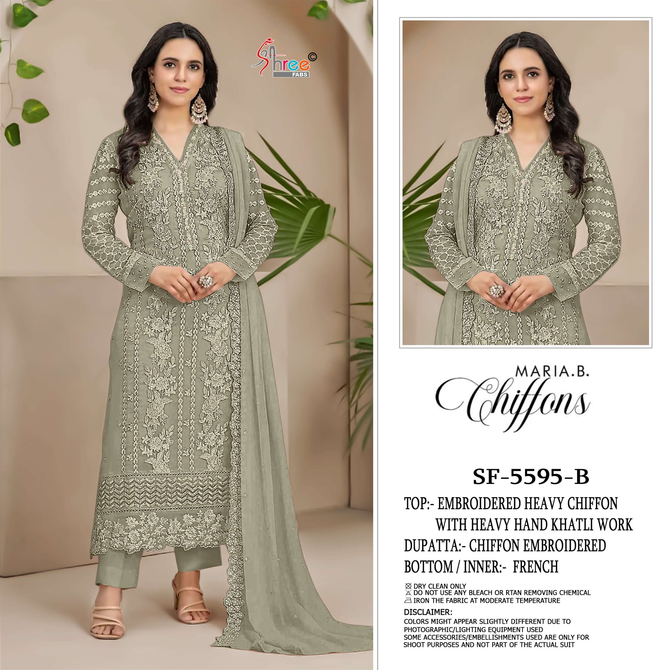 SHREE FABS SF 5595 COLOR CHIFFON HAND KHATLI WORK PAKISTANI MODAL DRESS SUPPLIER