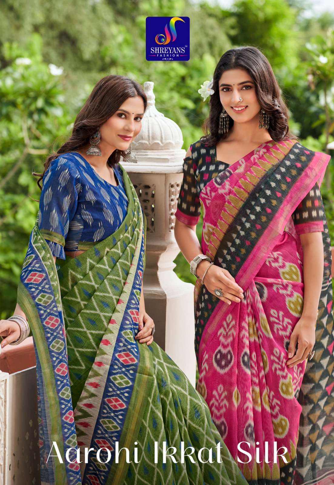 Shreyans Aarohi ikkat silk Soft  Silk tasapa fancy fabric saree wholesale in surat