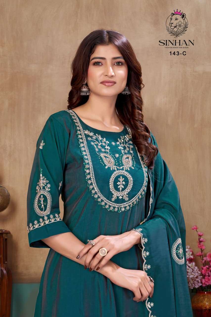 SINHAN 142 FLARED KURTI PANT WITH DUPATTA BRAND QUALITY OUTFIT SUPPLIER PRICE