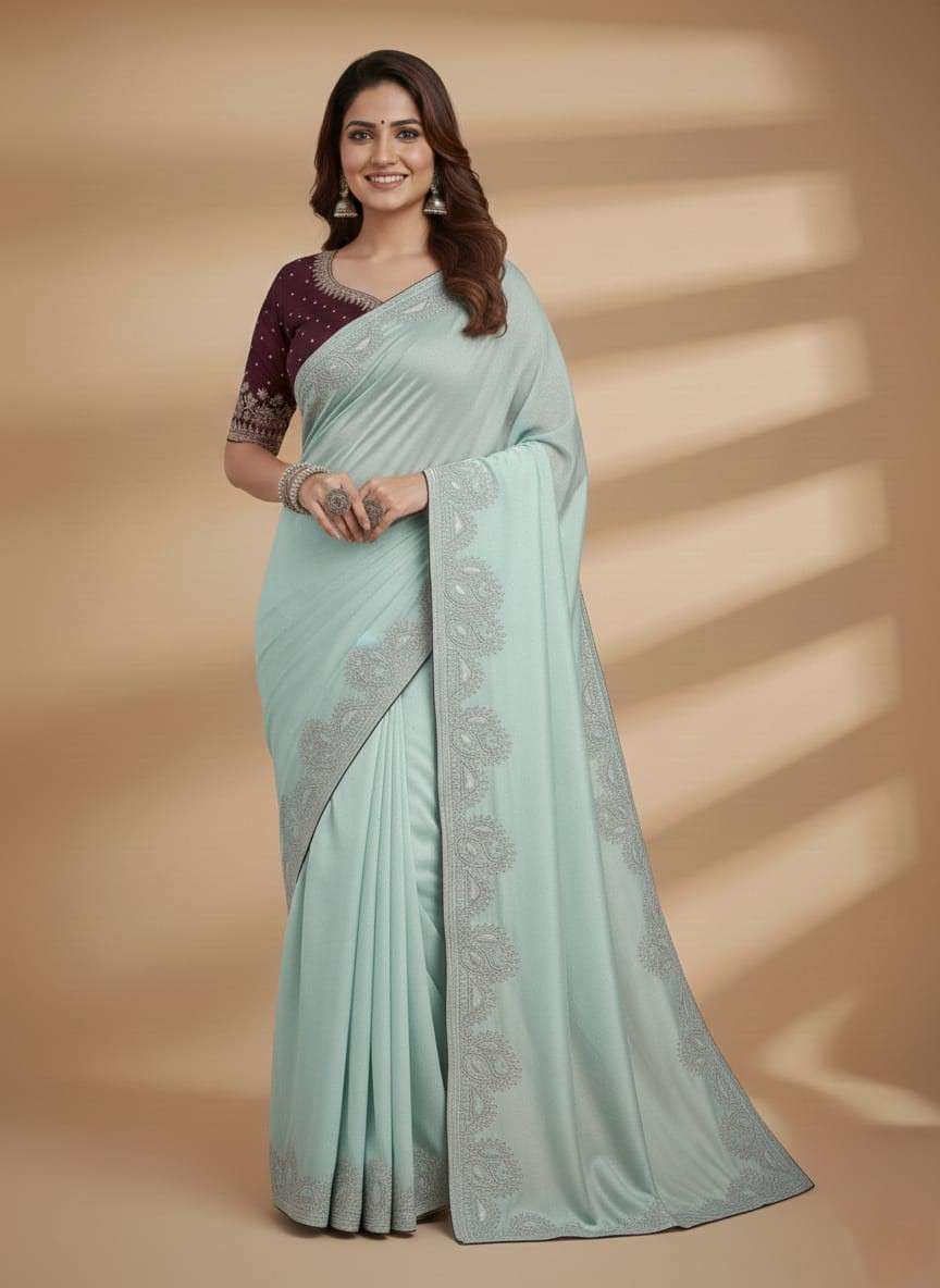 SKU LH 15 CHINNON FANCY FABRIC FOR PARTY WEAR SAREE WHOLESALE IN SURAT