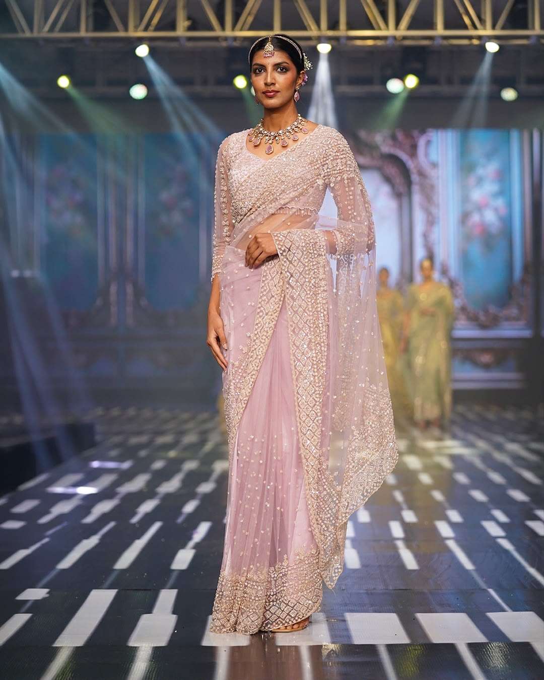 SOFT AND LIGHT PINK COLOUR SOFT NET FABRIC SAREE WHOLESALE IN SURAT 5335