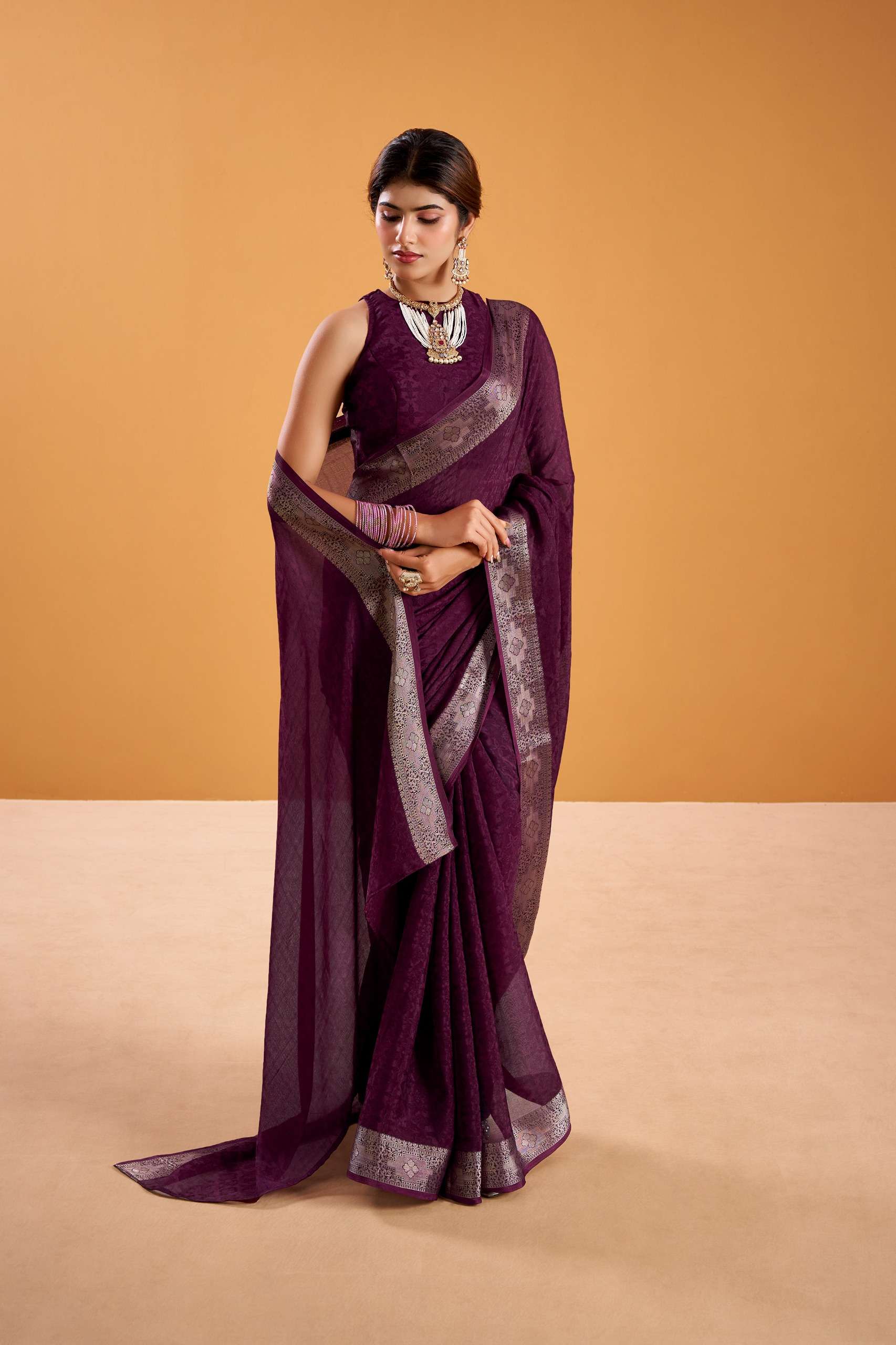  soft poly shimmer fabric saree That give crazy vibe saree wholesale in surat 7911