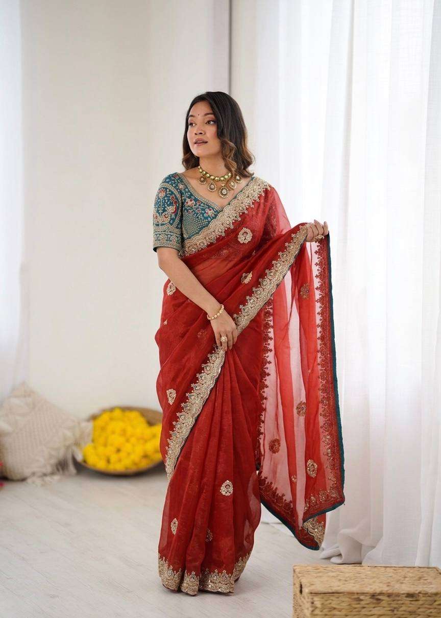 Soft Space Silk fancy fabric with Premium and designer saree...