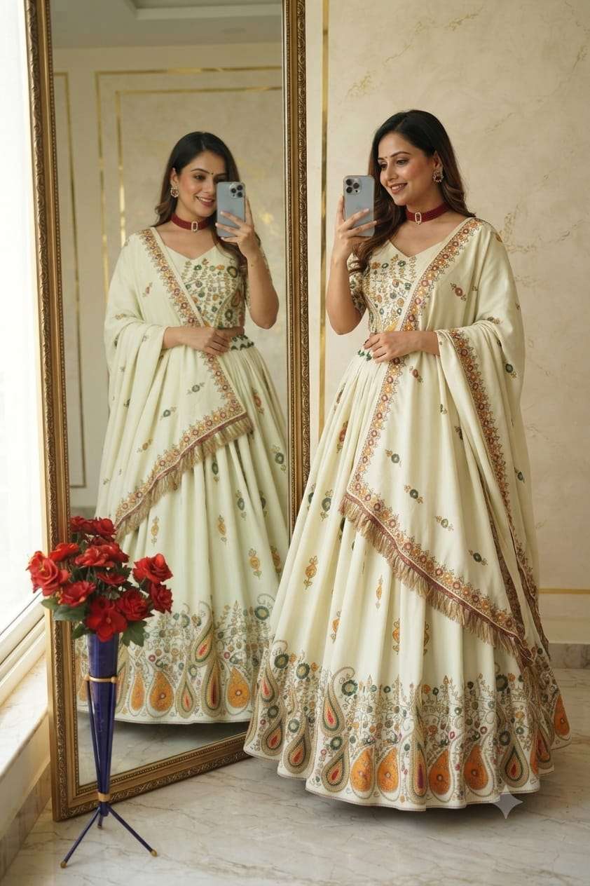 super soft cotton fabric with beautiful Digital Print on lehenga Choli wholesale in surat 410
