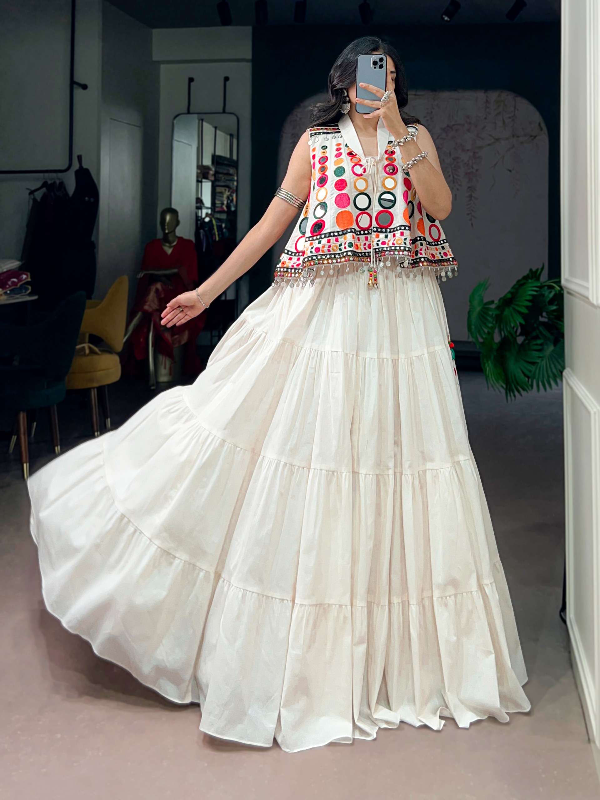 The tunes of Garba festive look that looks beautiful for Navratri celebrations Lehenga choli supplier in surat 1719