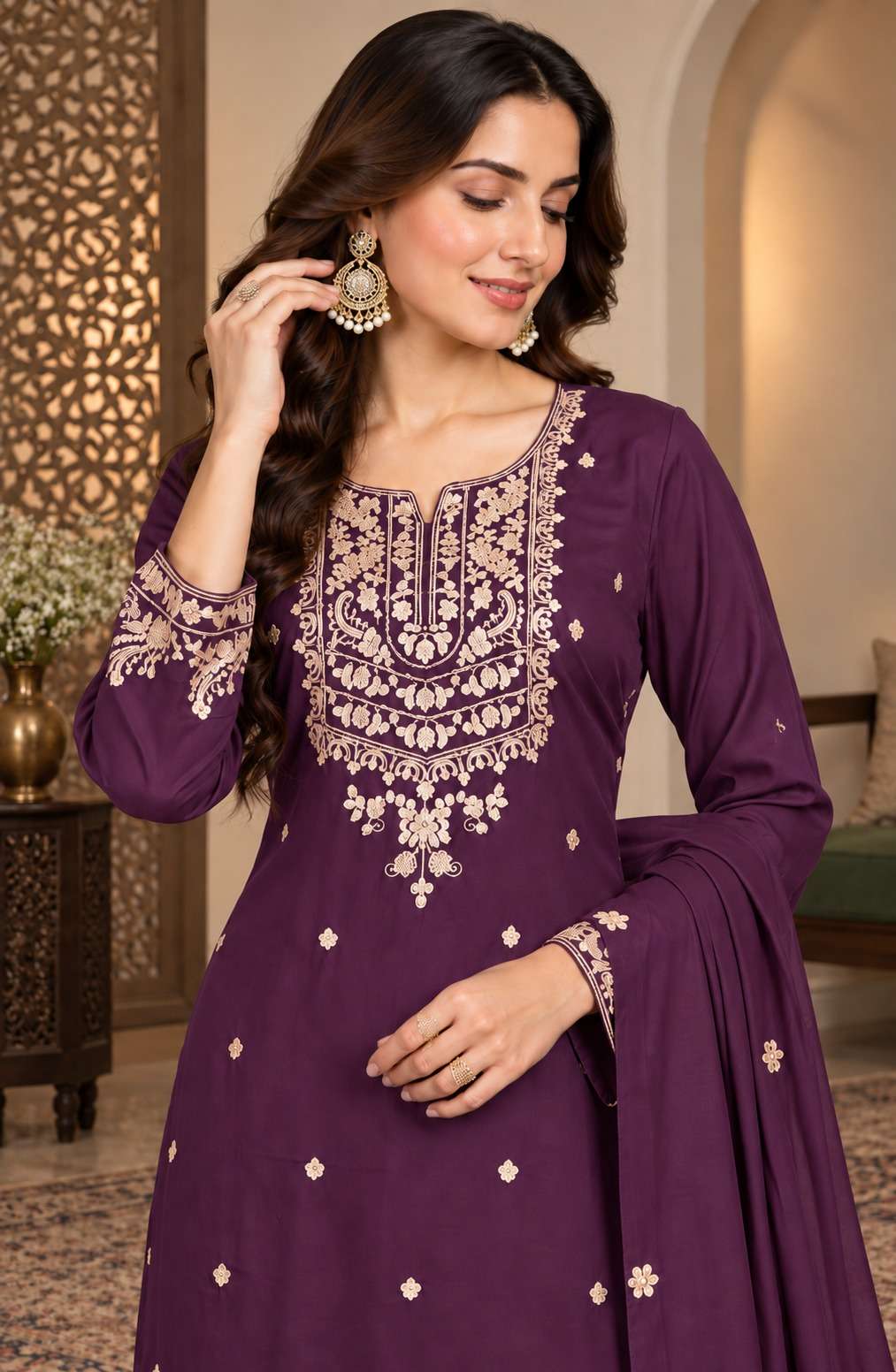 TRIVA LIFESTYLE 115 BLOOMING CHINON 3MM SEQUENCE SHARARA SUIT SHADI WEAR RESELLER