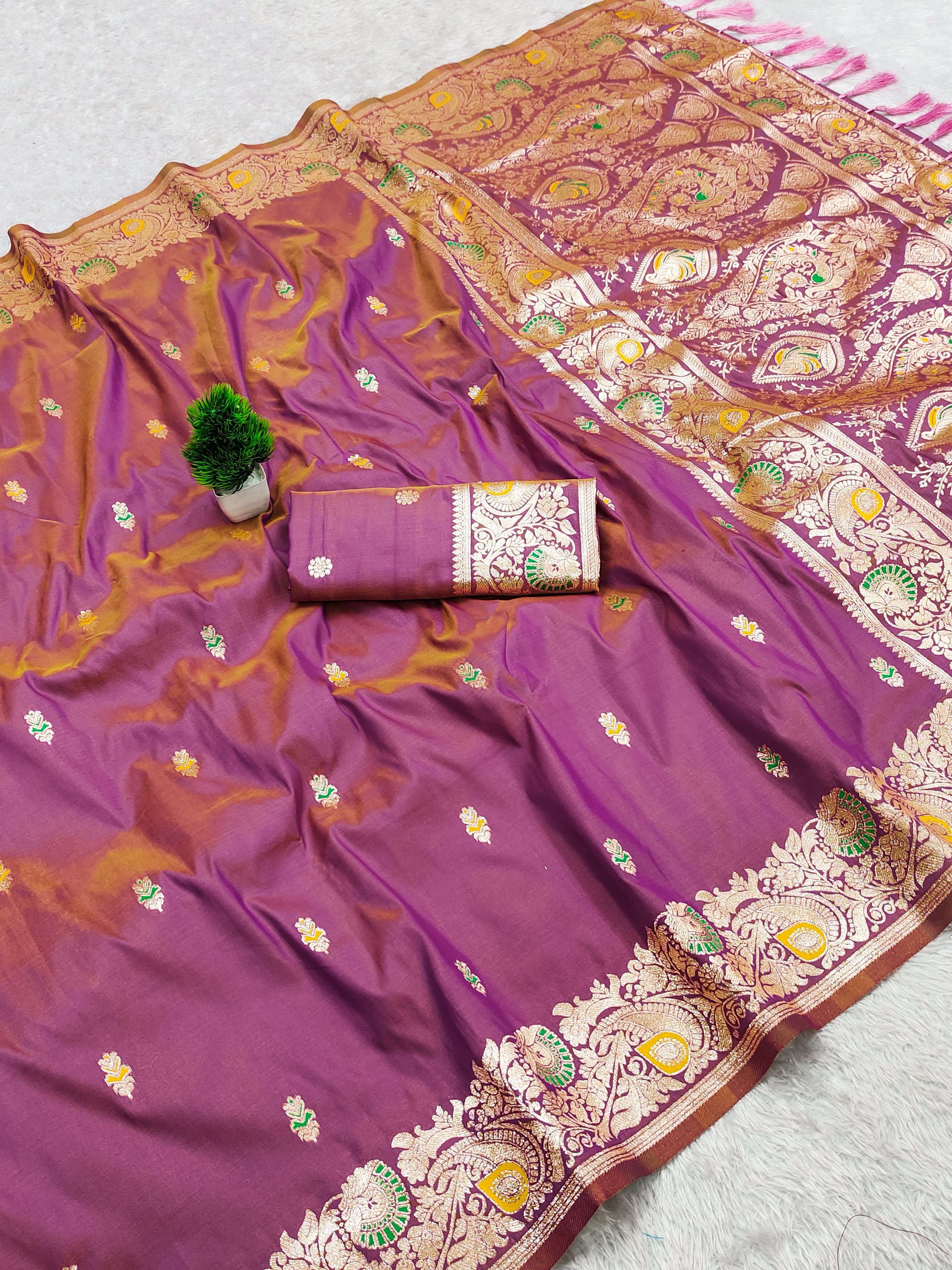  VELLY SOFT AND PURE BANARSHI SILK FANCY FABRIC SAREE WHOLESALE IN SURAT