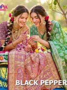 VIPUL SAREE BLACK PEPPER 35856B BRASSO FABRIC SAREES COLLECT...