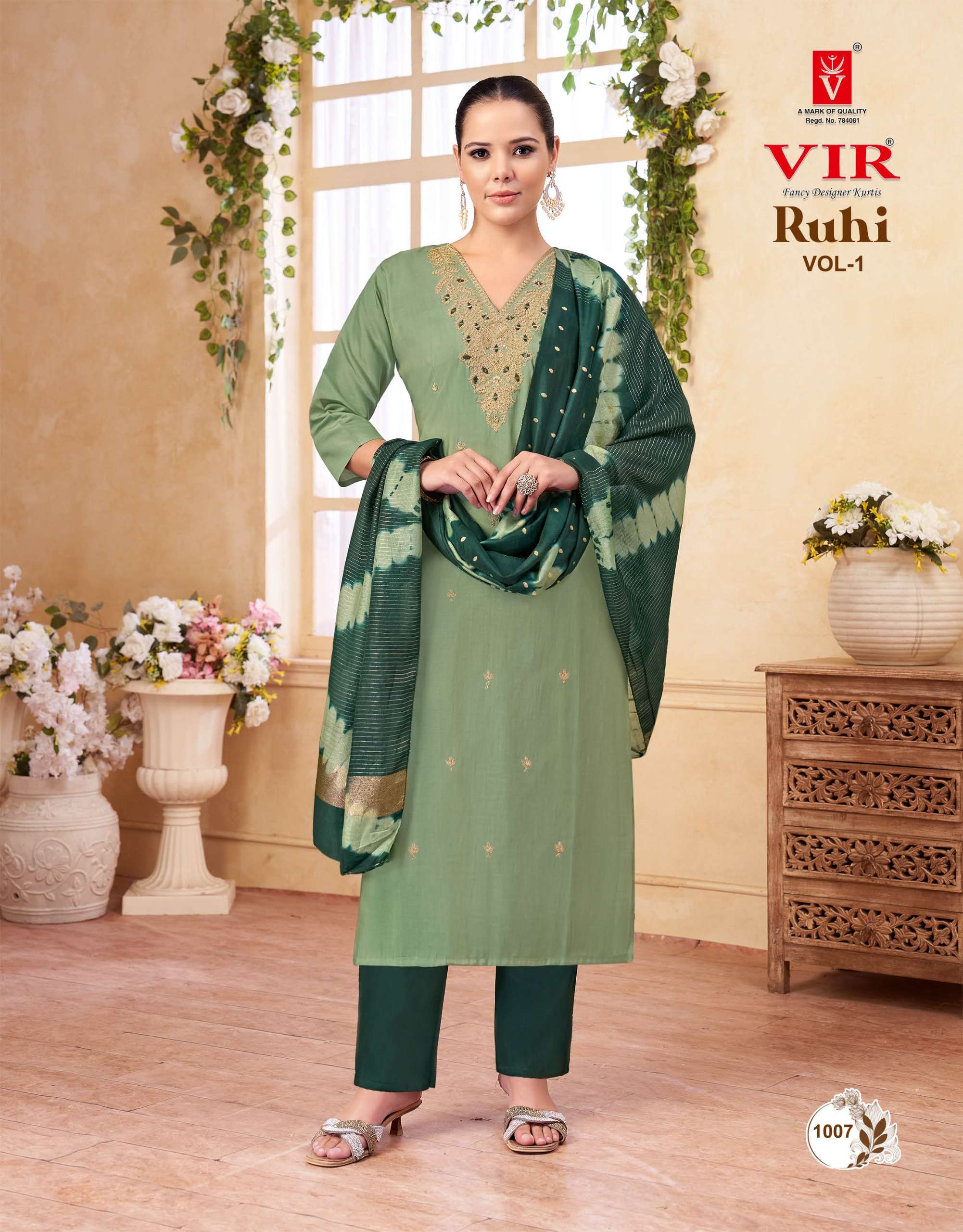 VIR RUHI VOL 1 SIMMER FABRICS WITH LINING SALWAR SUIT FANCY TRADITIONAL INDIAN BRAND BUY