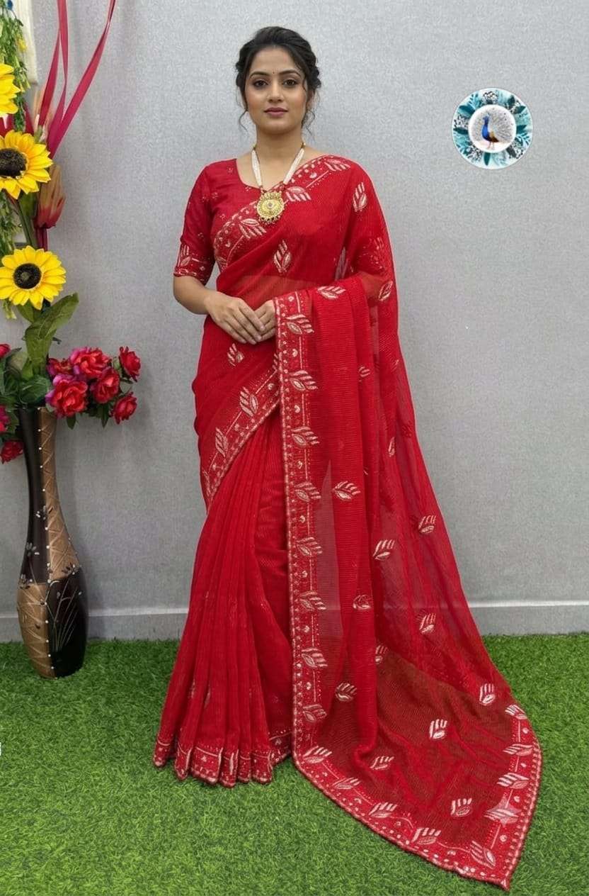 VISCOSE FANCY FABRIC WITH SMALL CHEX PRINT ON SAREE WHOLESALE IN SURAT 201