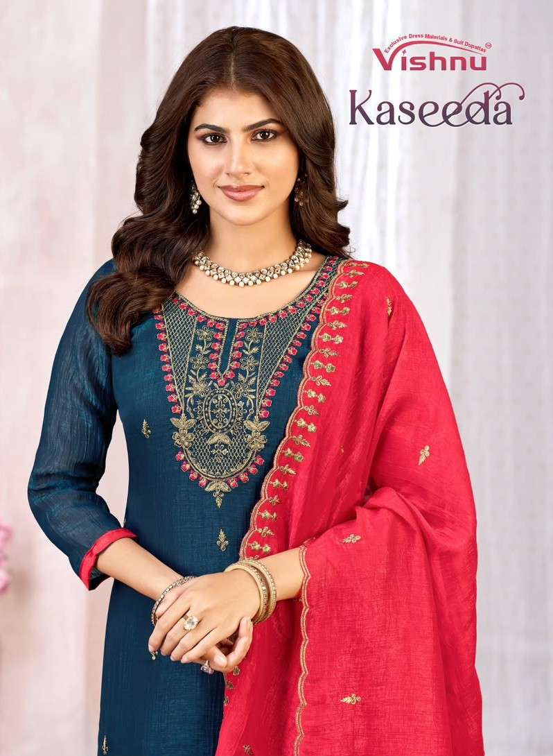 VISHNU KASEEDA CRUNCHY SILK UNSTITCH SALWAR KAMEEZ FOR WOMEN CLOTHING WHOLESALER