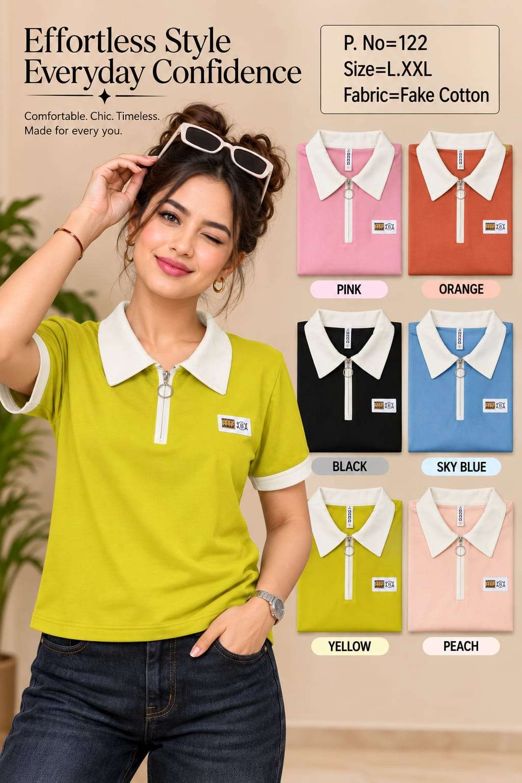 VMR FAKE COTTON COLLAR TSHIRTS FOR GIRL TREND OFFICE AND COLLEGE GEN Z OUTFIT SUPPLIER 