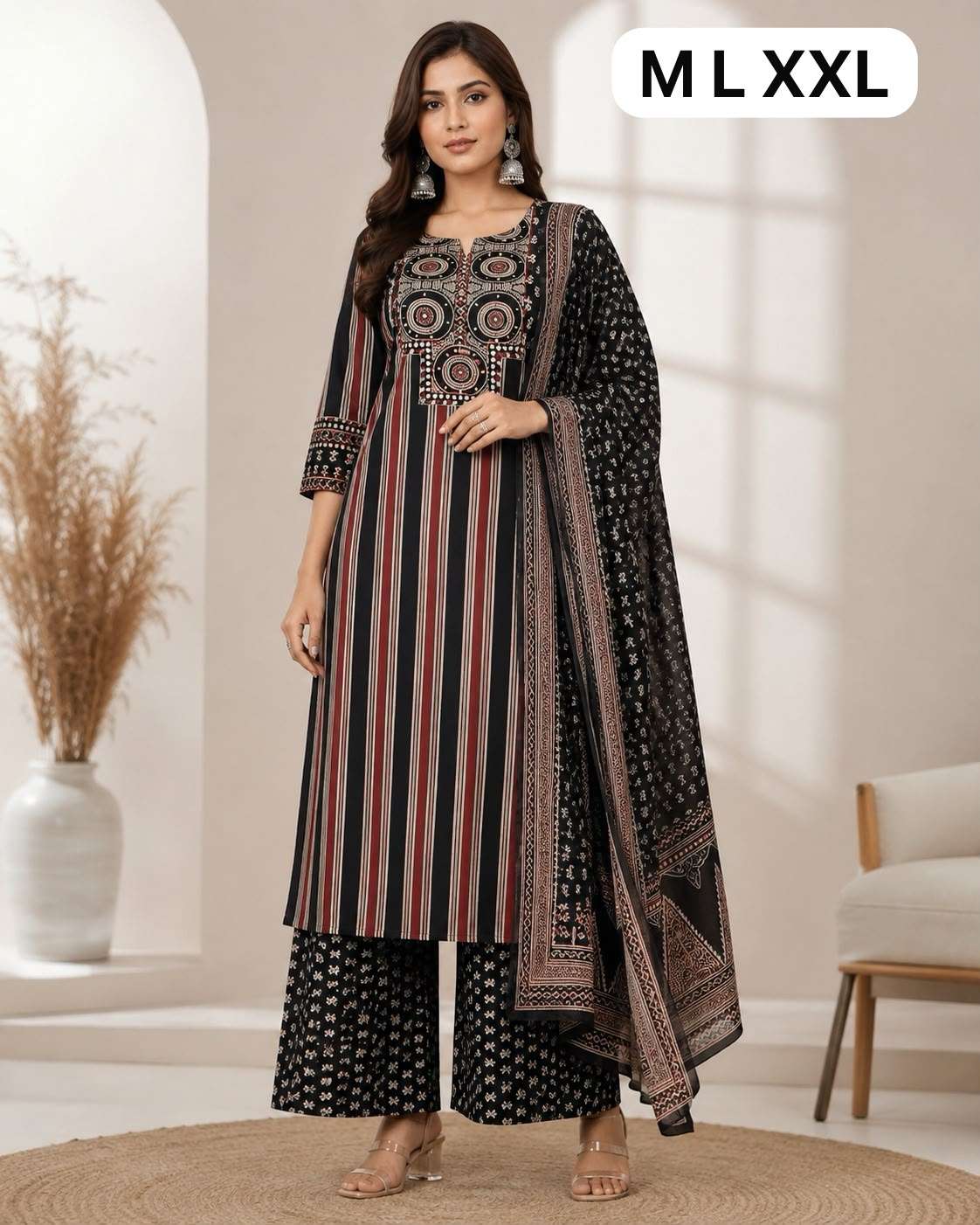 WOMENS PURE COTTON 3 PCS SET CRAFTED FOR COMFORT SUMMER DAILY CASUAL TREND BUY