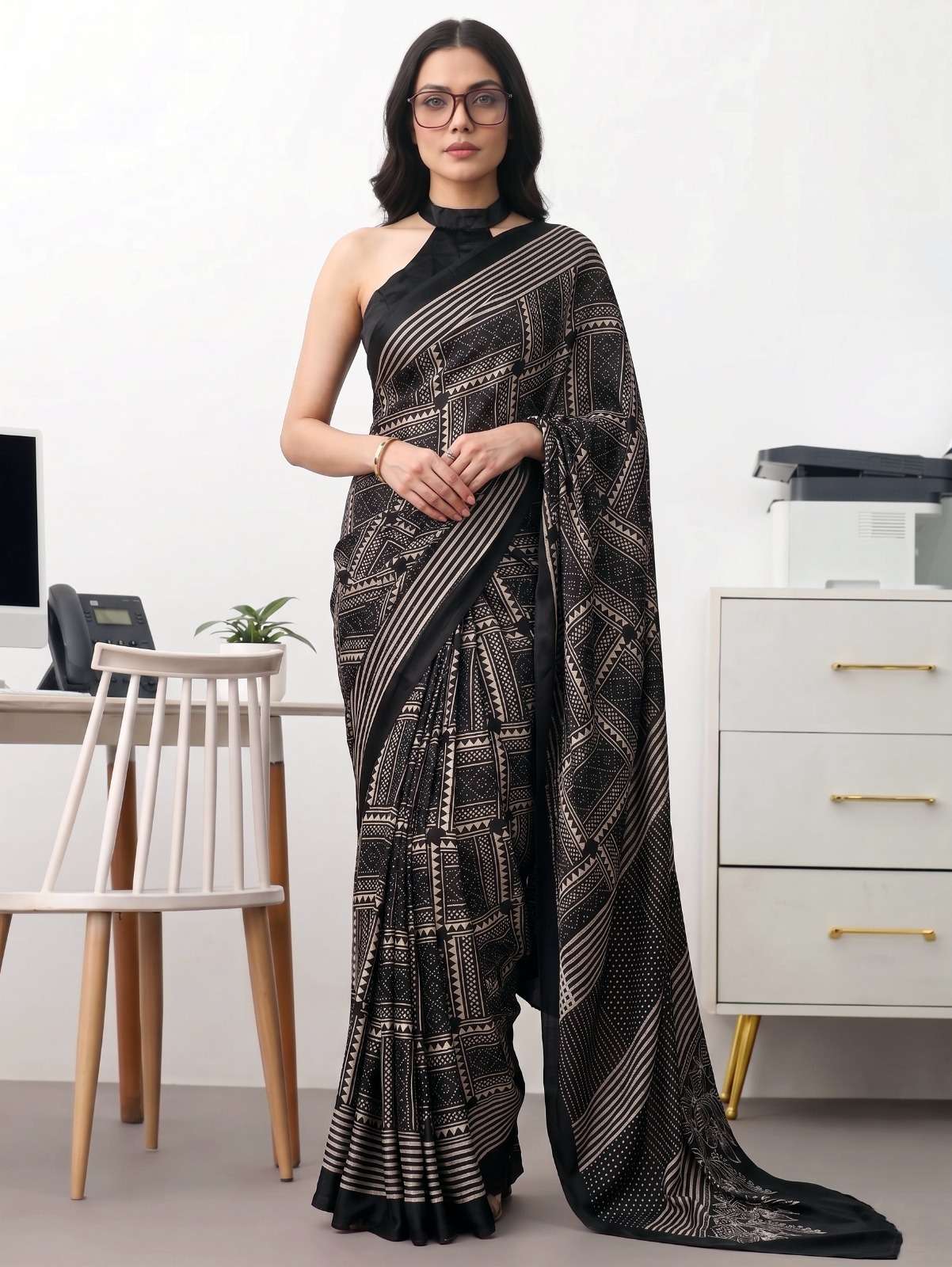 Wrap yourself in the elegance of soft Satin fabric Collection saree wholesale in surat 7215 