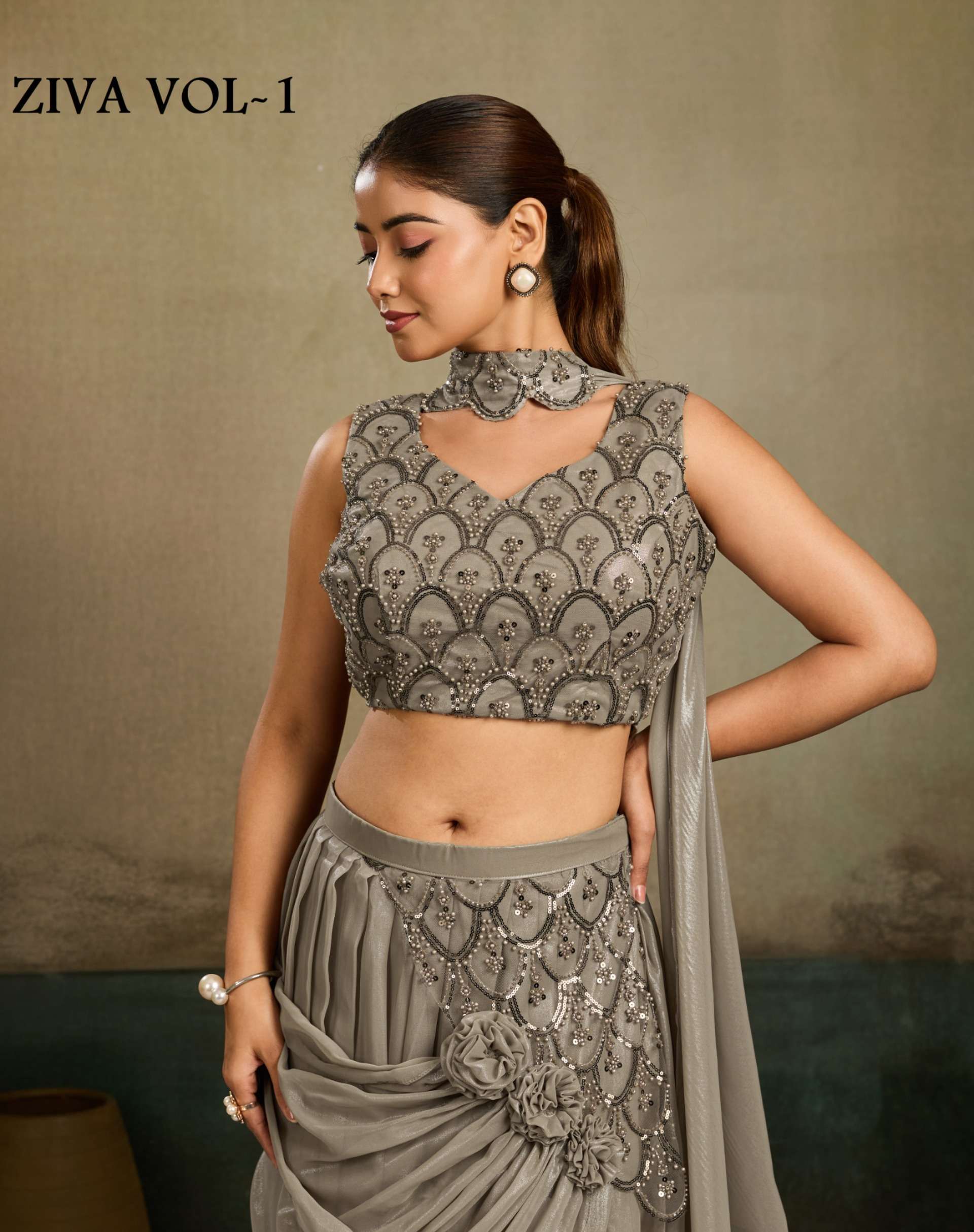  Ziva Vol 1 indo western wear fancy outfit Premium Imported Fabric saree wholesale in surat